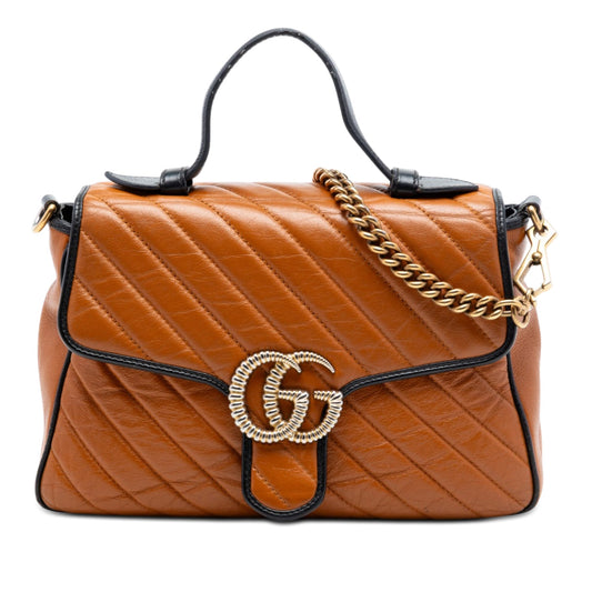 Gucci Small GG Marmont Matelasse Leather Torchon Top Handle Bag