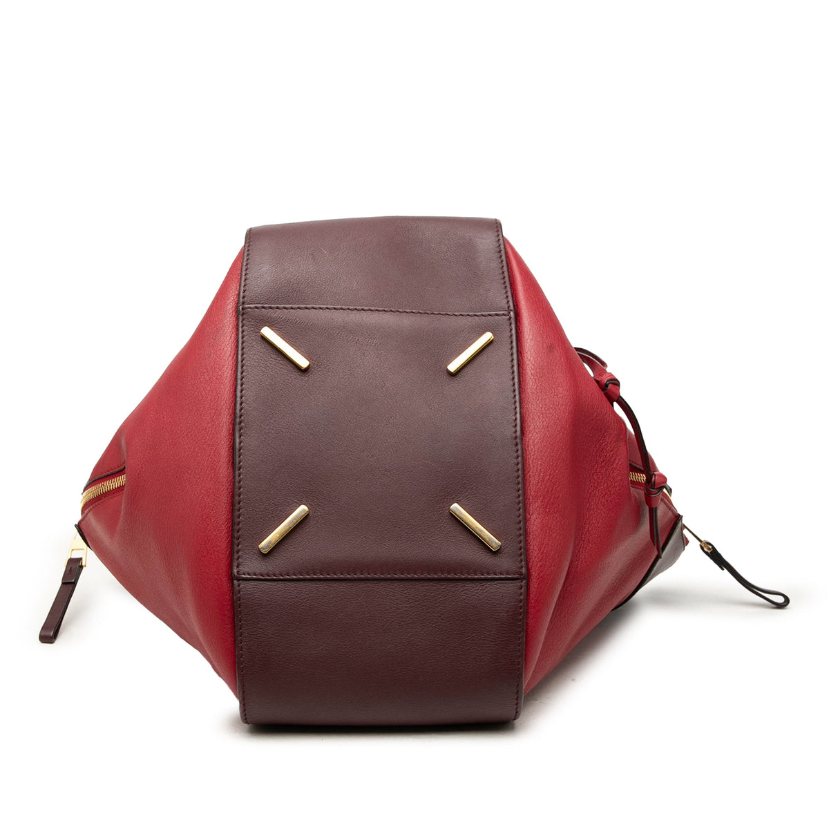 LOEWE Small Bicolor Calfskin Hammock Bag — Red