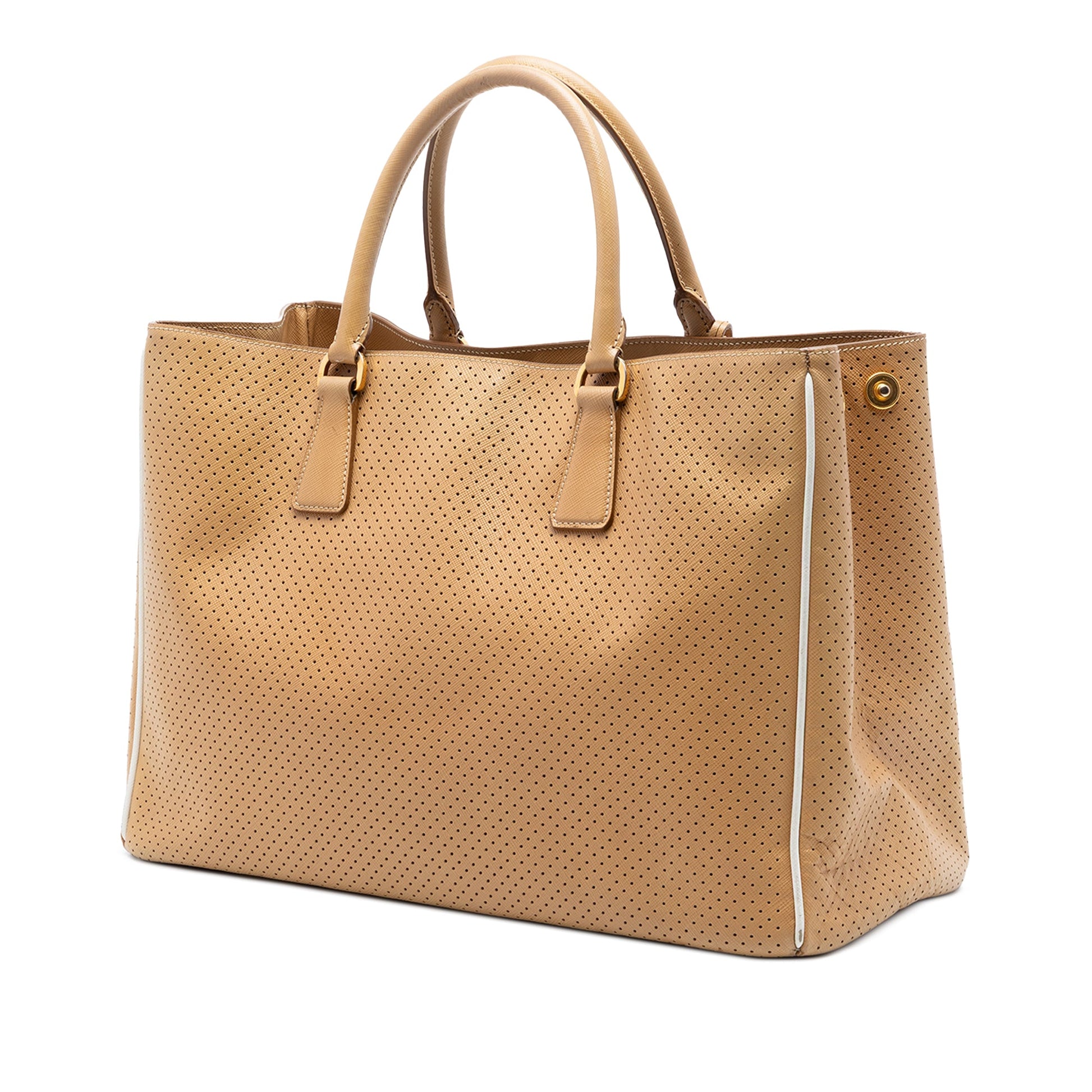 Prada Large Perforated Saffiano Lux Galleria Zip Tote