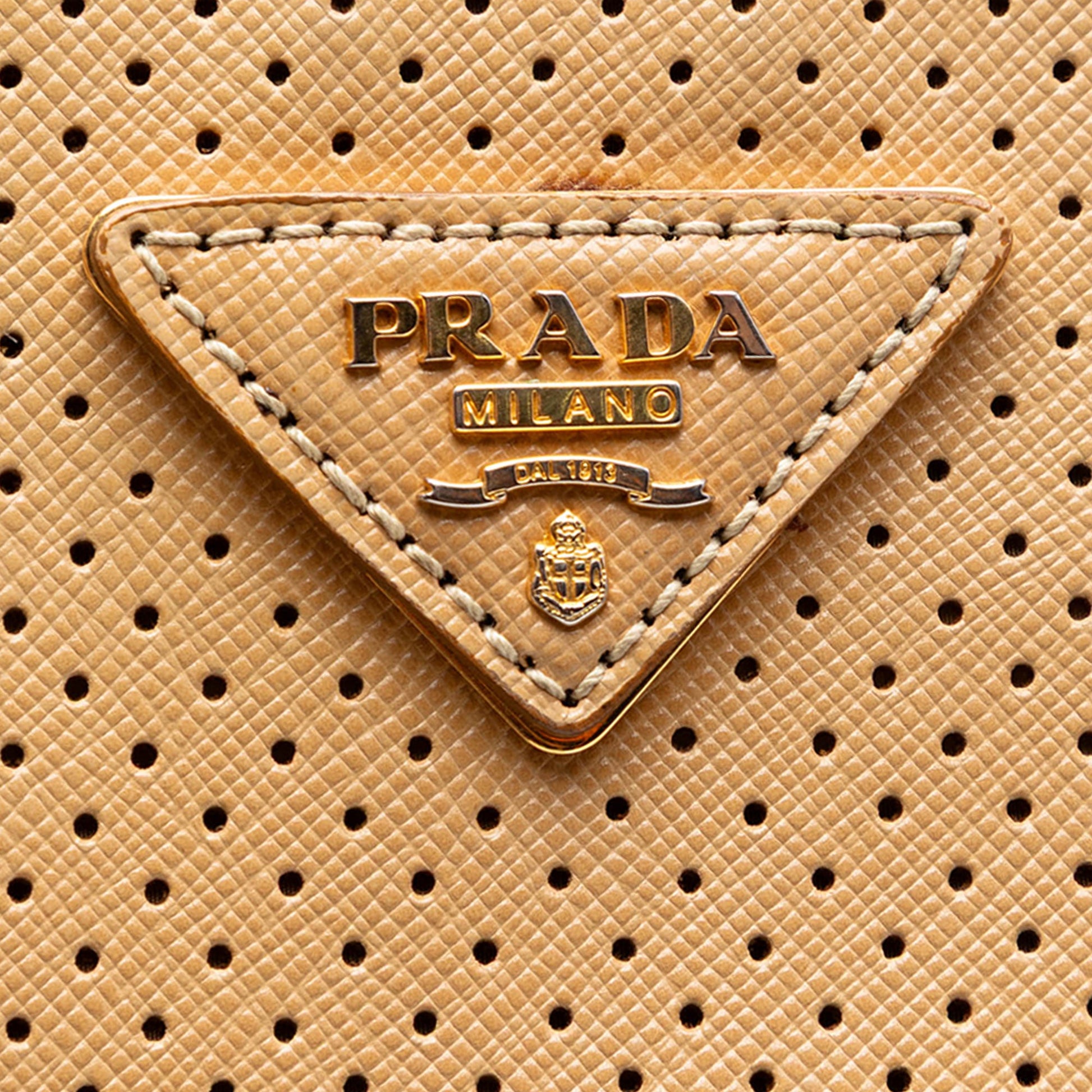 Prada Large Perforated Saffiano Lux Galleria Zip Tote