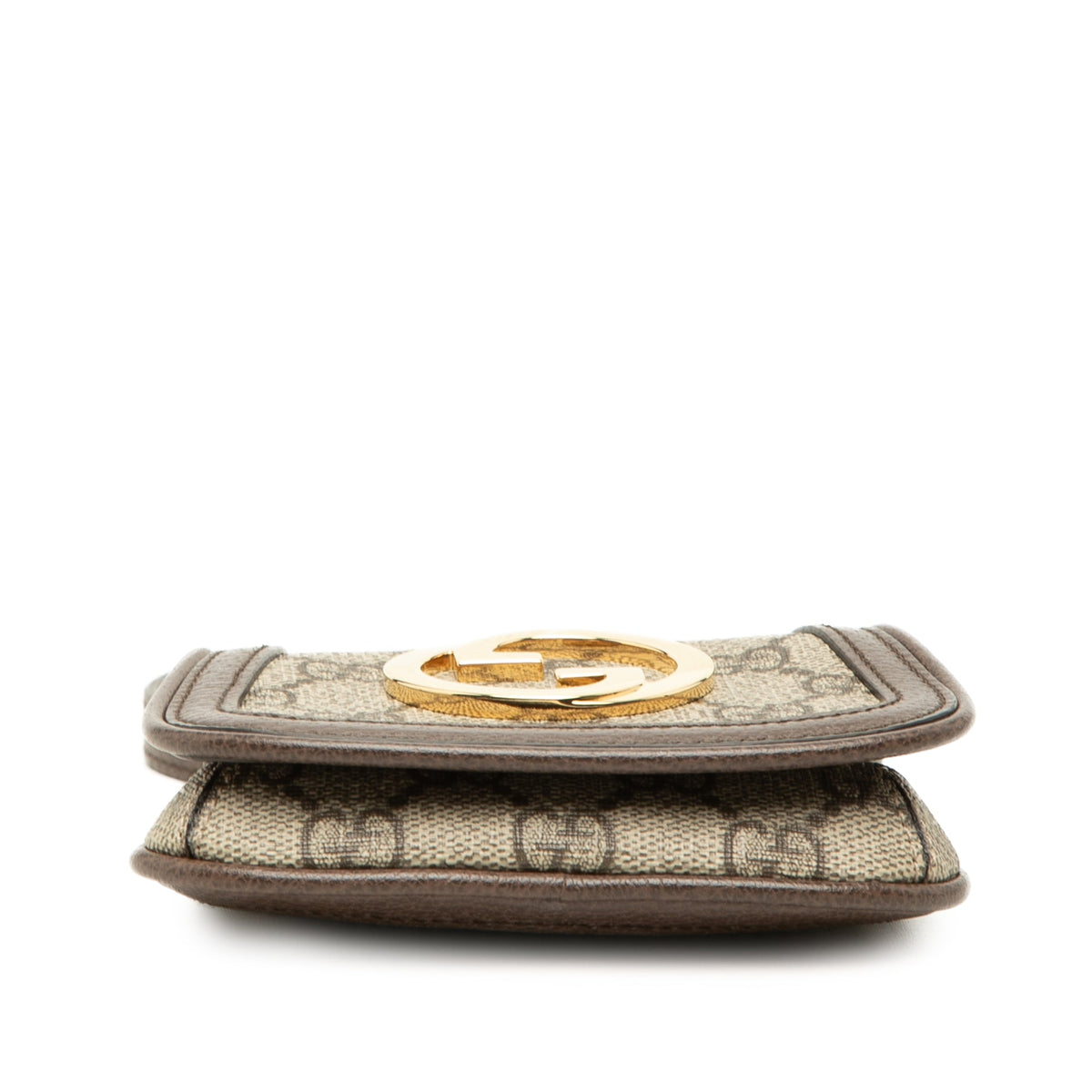 Gucci GG Supreme Blondie Card Case on Strap — Beige