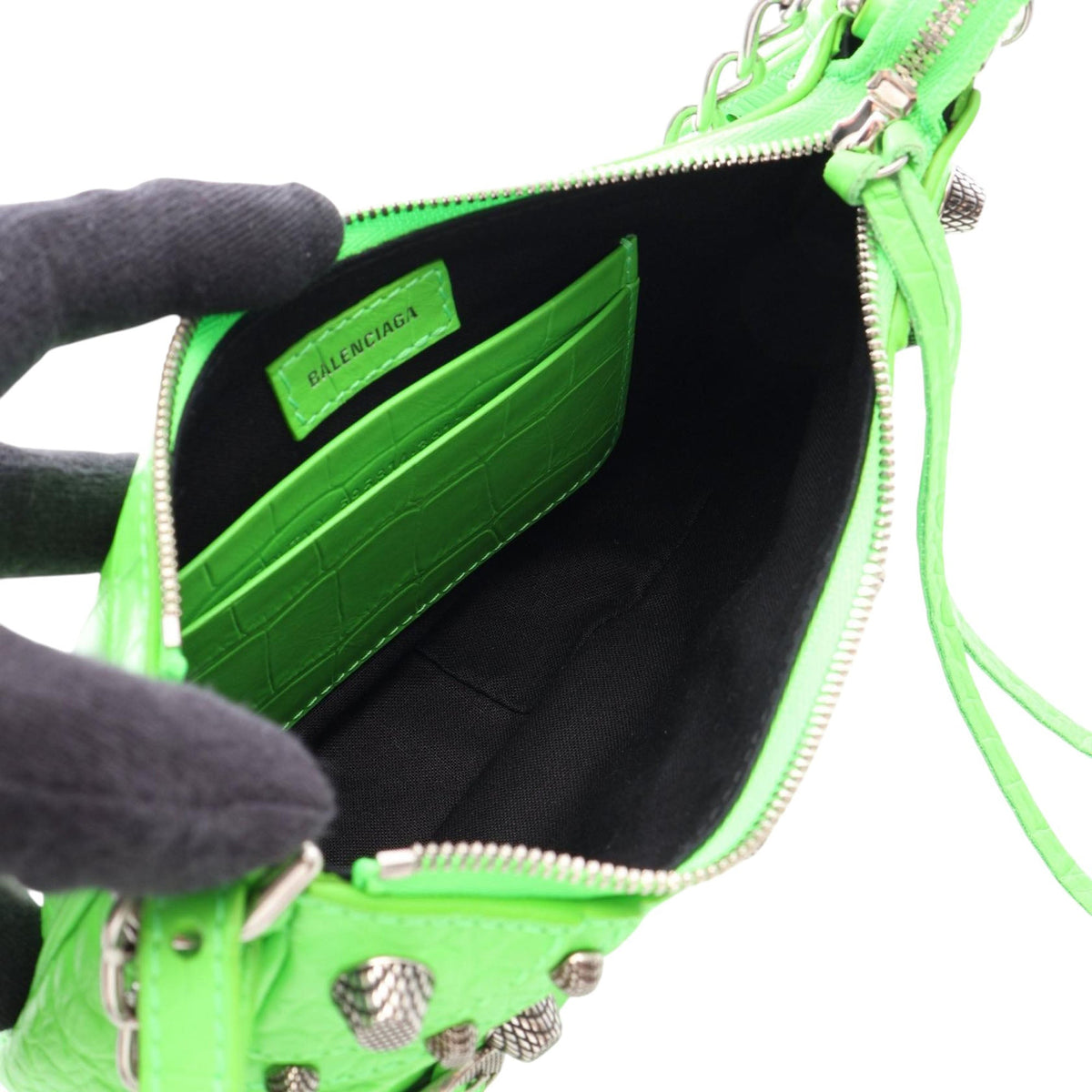 Balenciaga Croc Embossed Leather Motocross Le Cagole XS