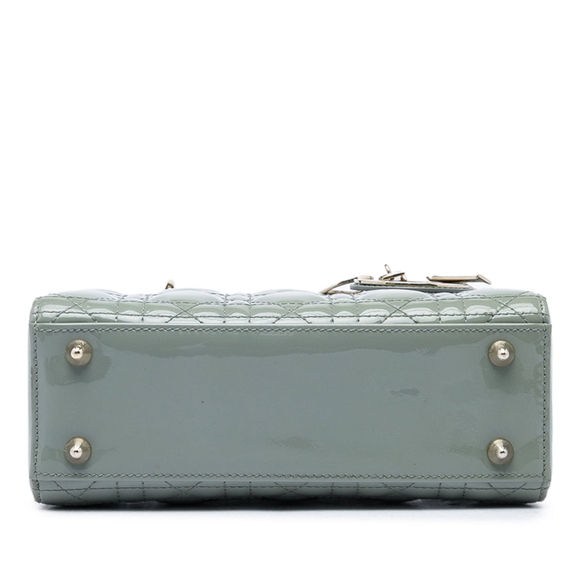 Dior Small Patent Cannage Lady Dior — Gray