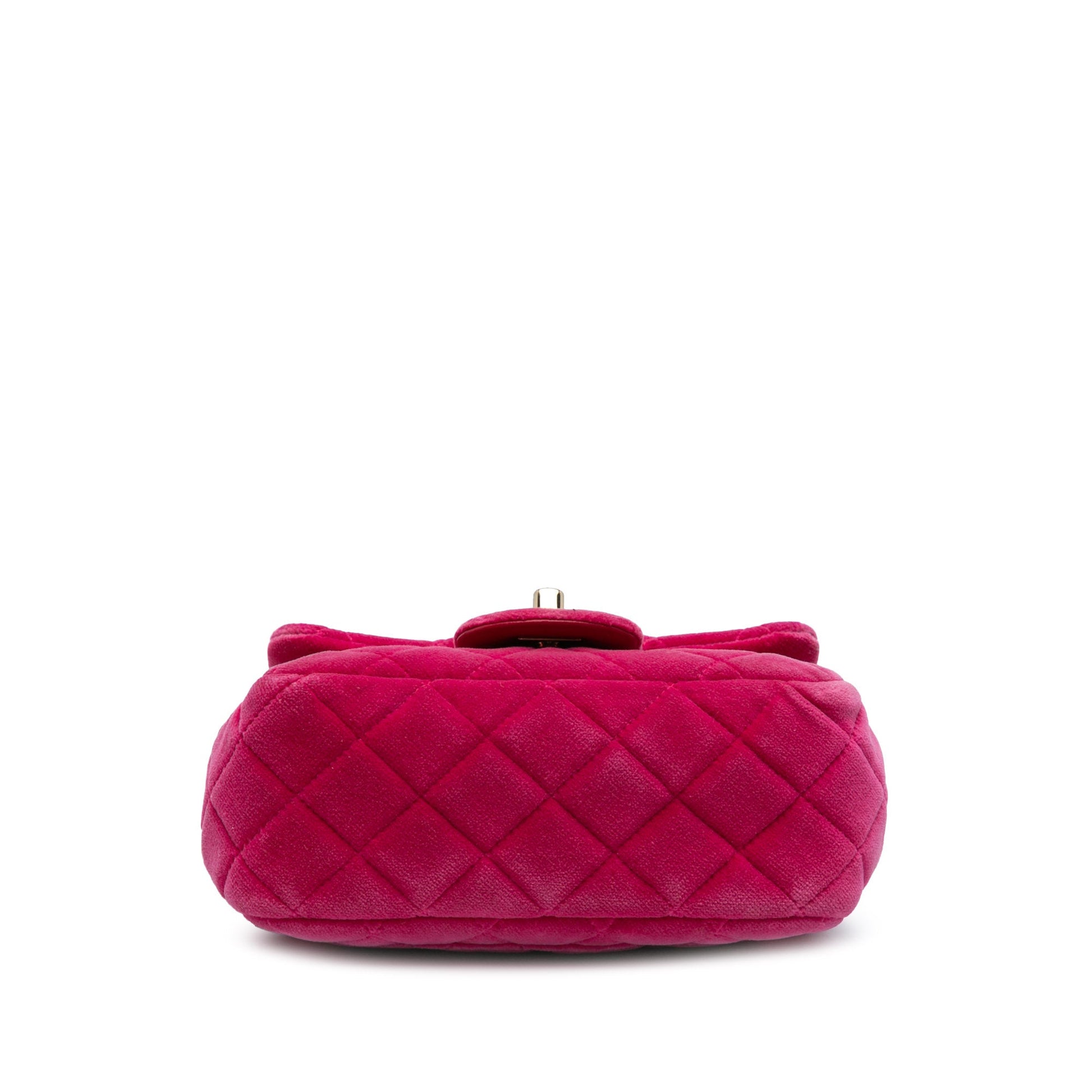 Chanel Mini Square Classic Velvet Pearl Crush Single Flap