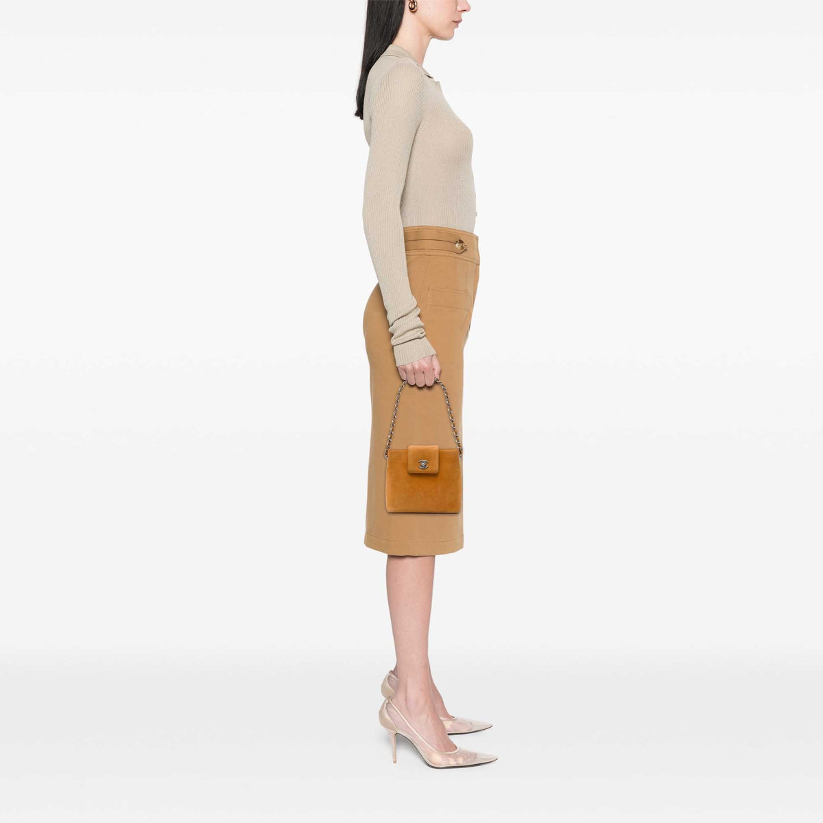 Chanel CC Suede Handbag