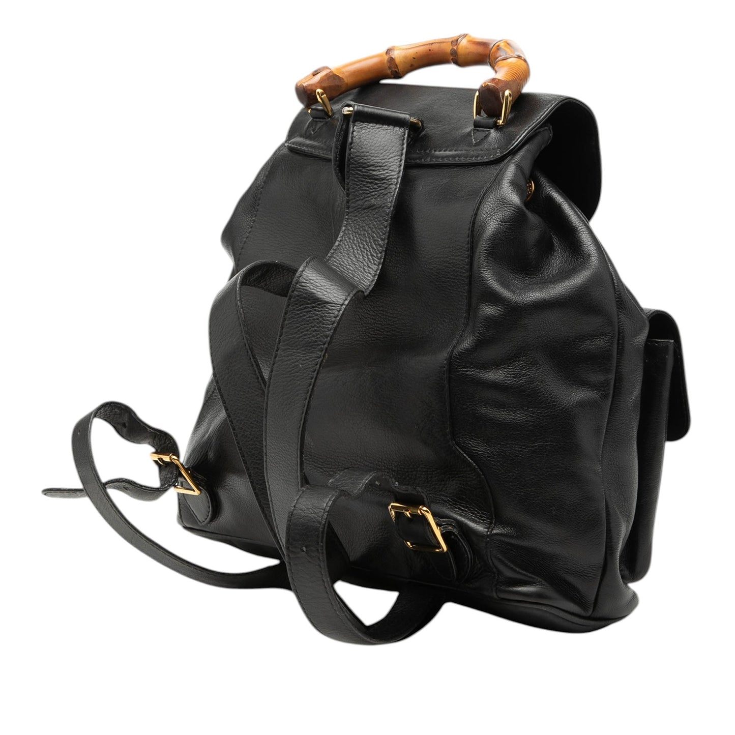 Gucci Calfskin Bamboo Drawstring Backpack