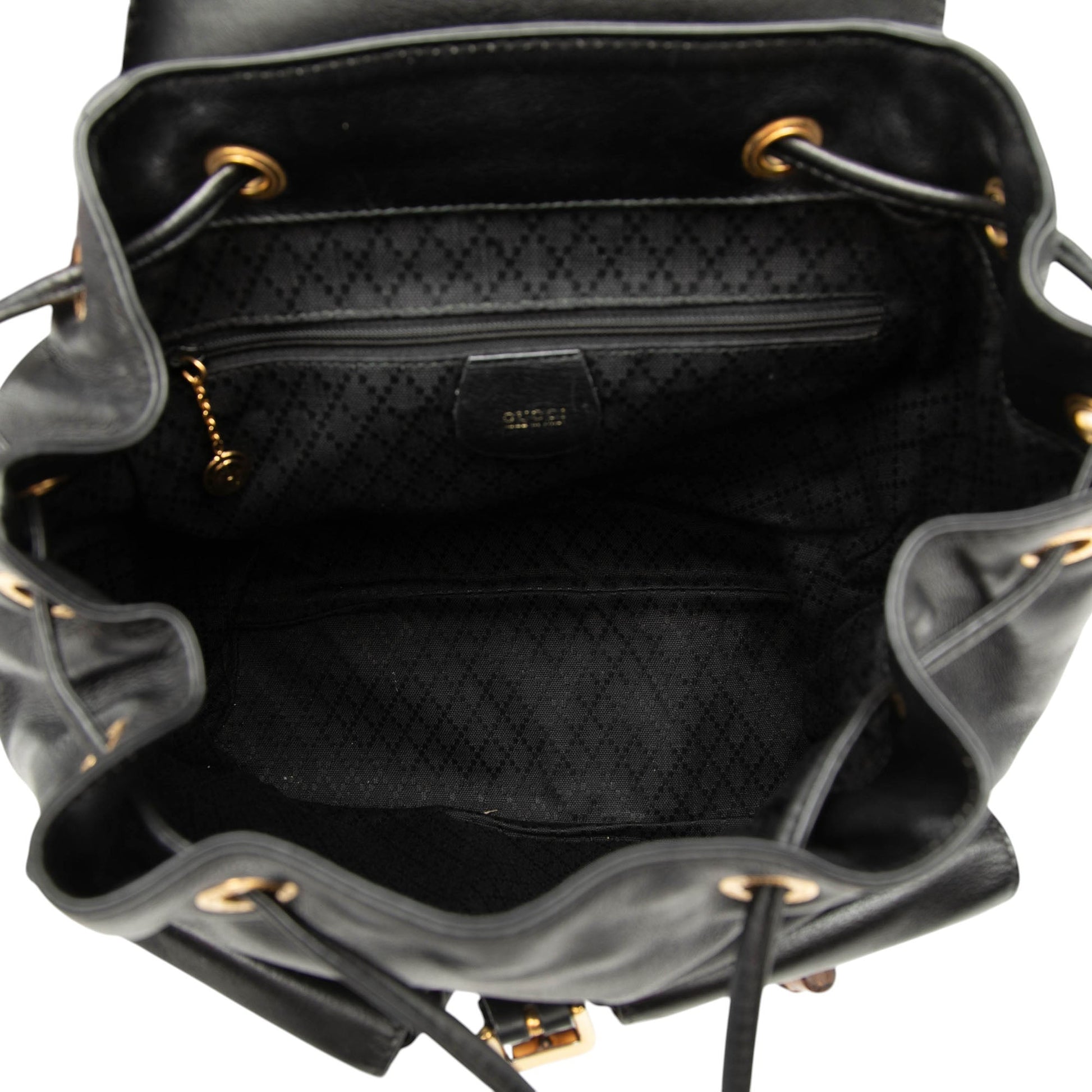 Gucci Calfskin Bamboo Drawstring Backpack