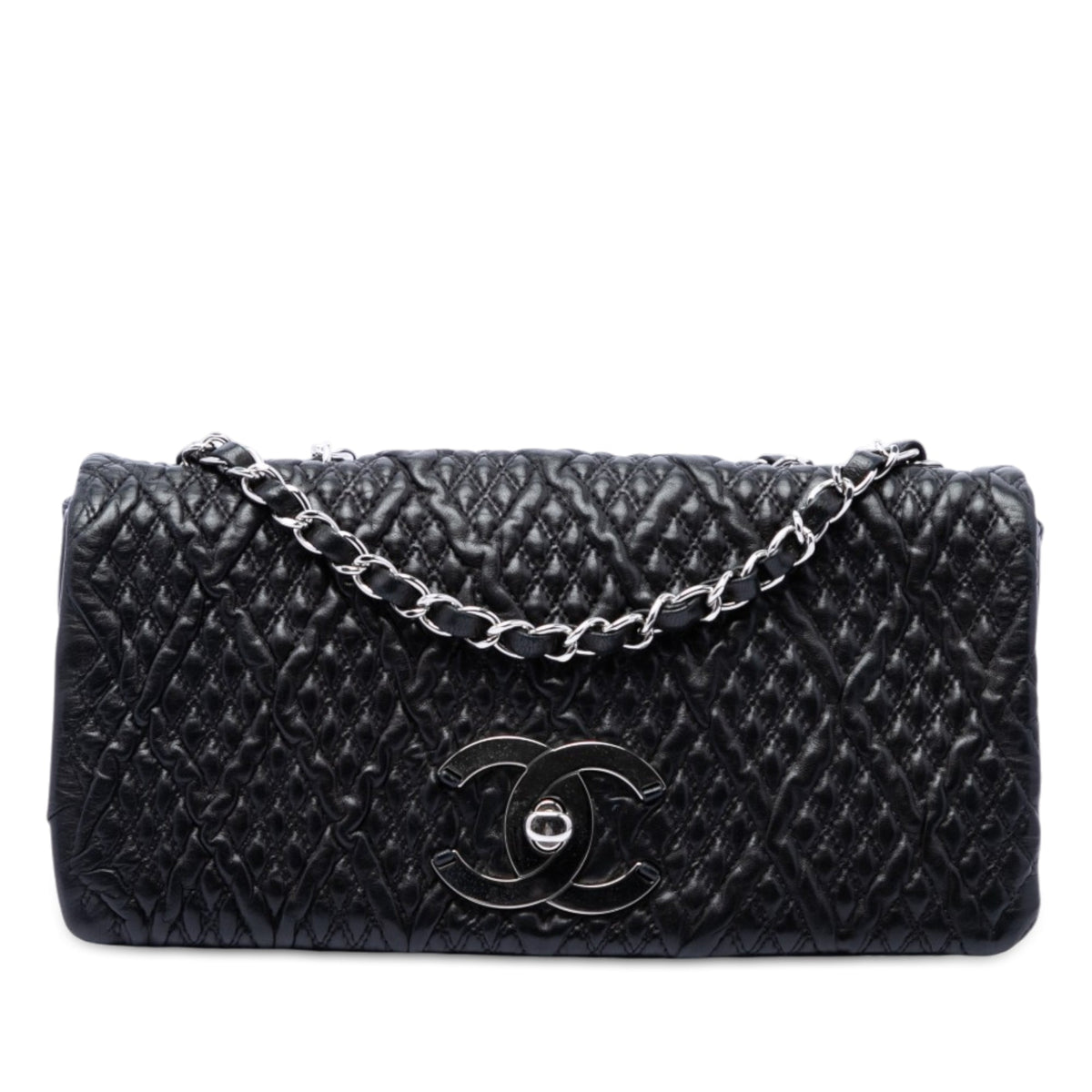 Chanel Small CC Quilted Lambskin Astrakhan Flap