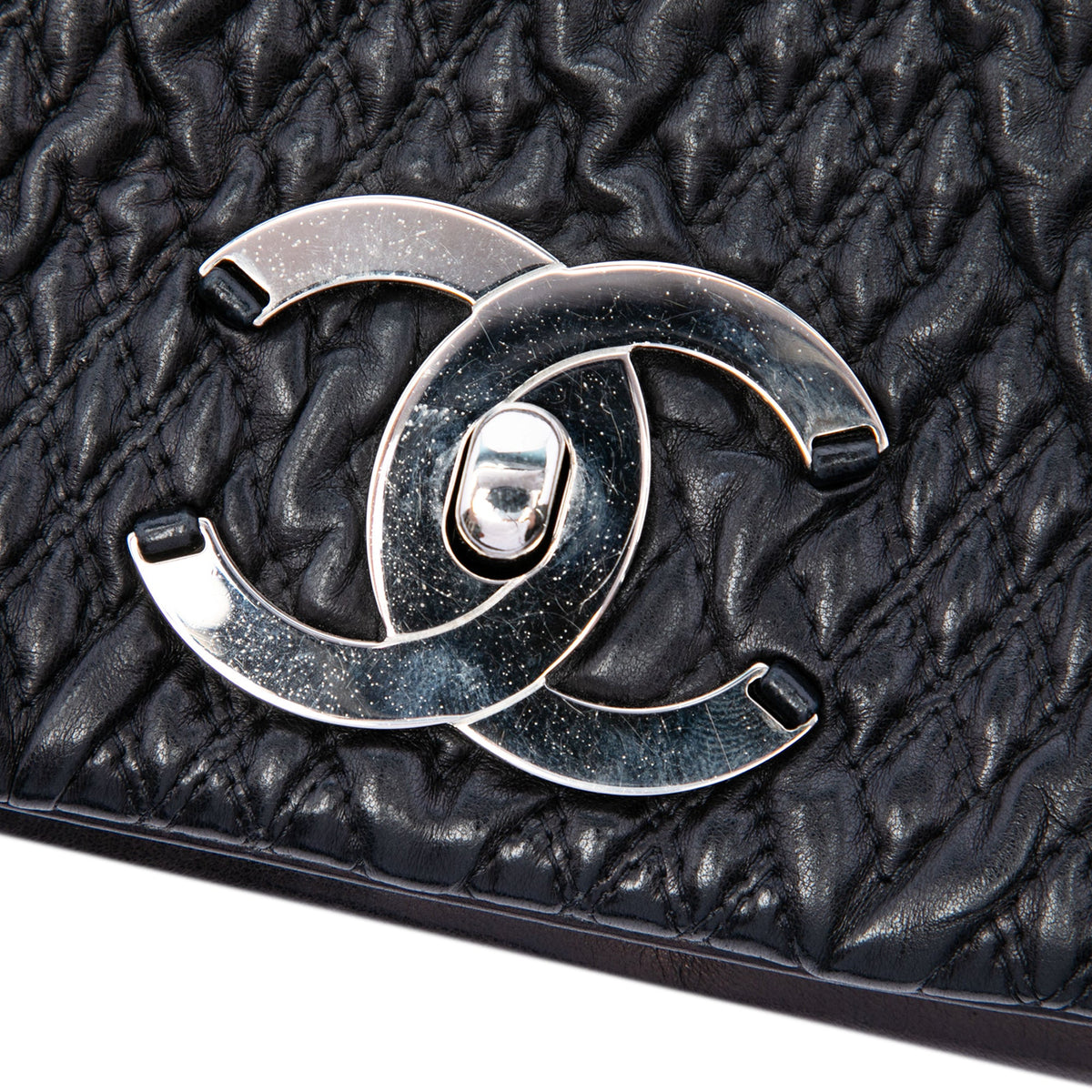 Chanel Small CC Quilted Lambskin Astrakhan Flap