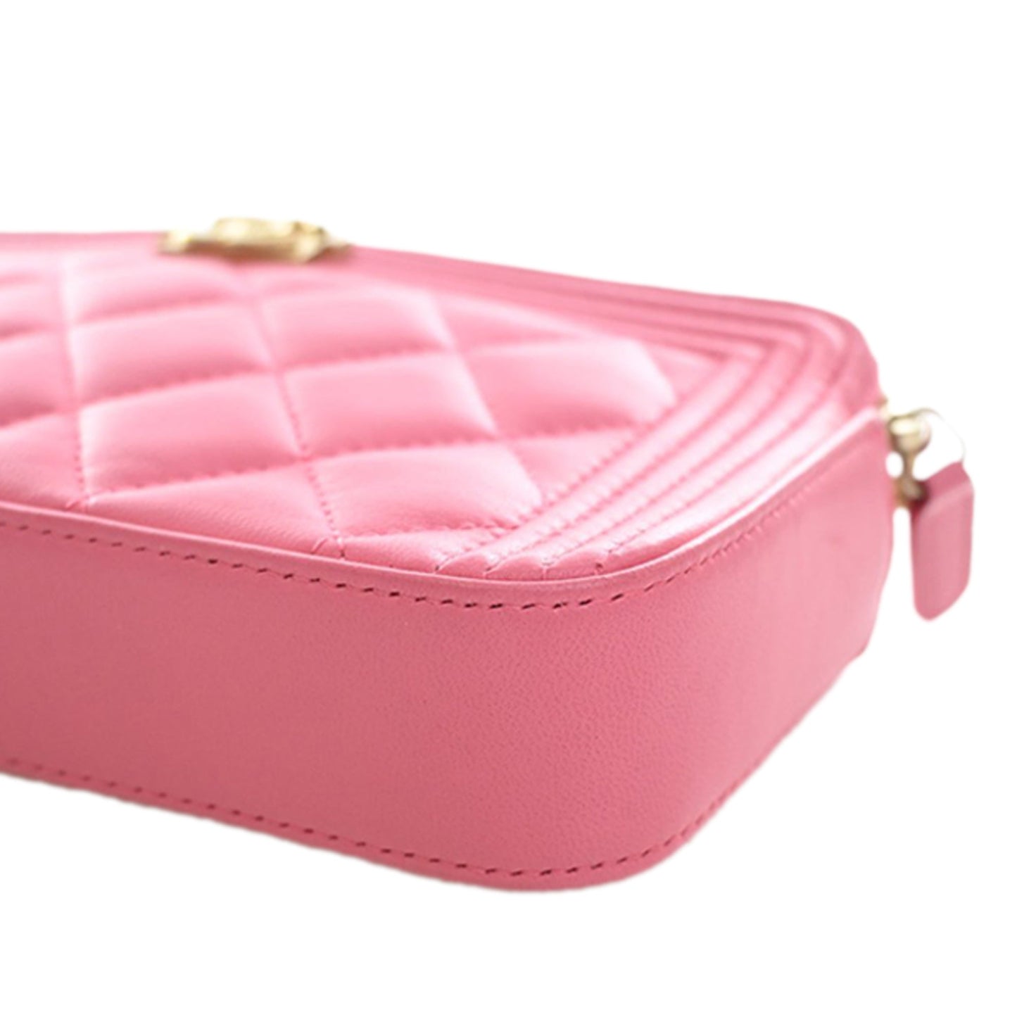 Quilted Lambskin Boy Double Zip Wallet On Chain