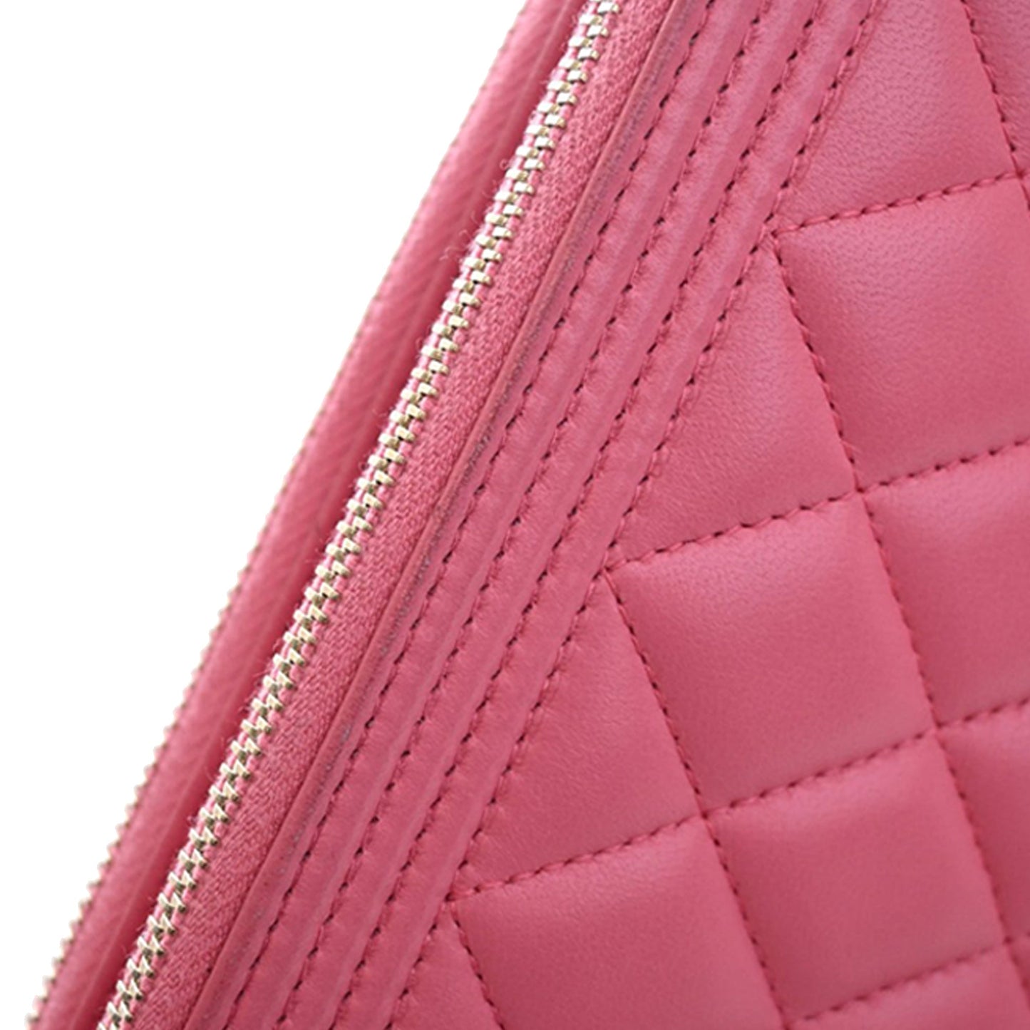 Quilted Lambskin Boy Double Zip Wallet On Chain