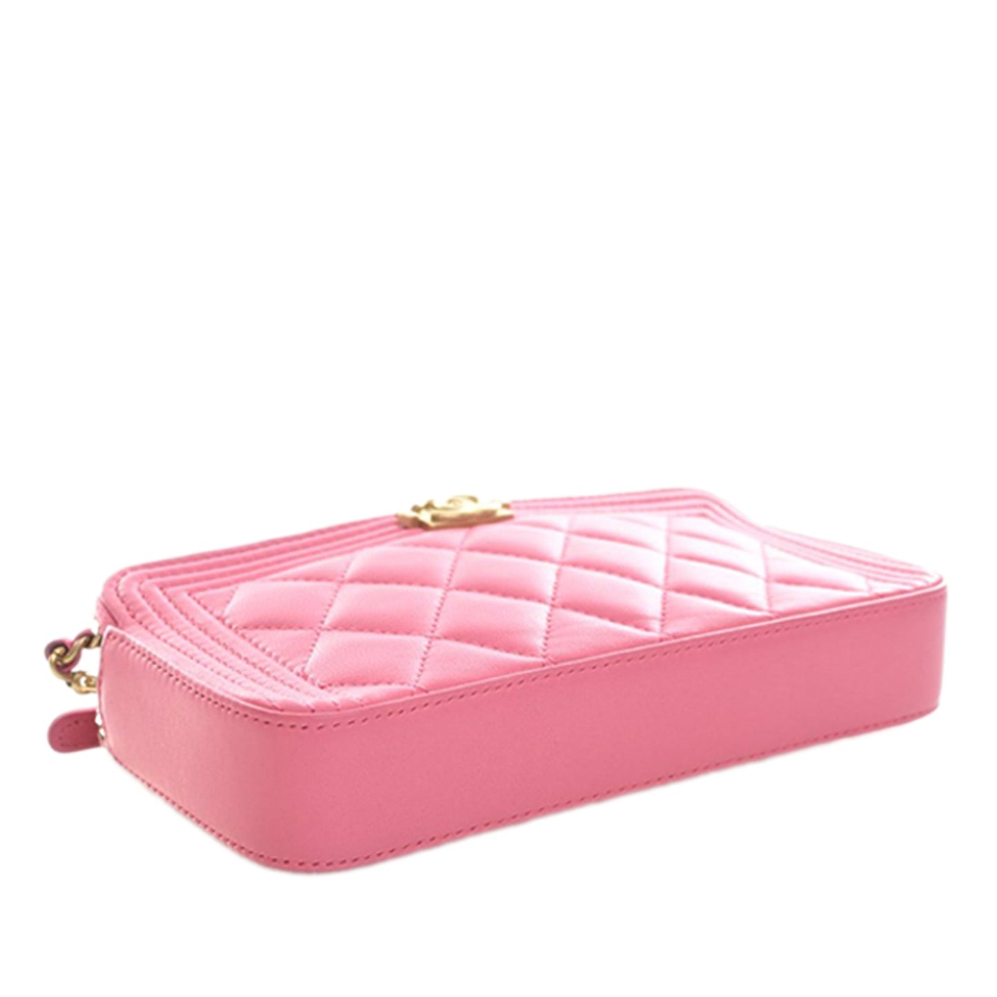Quilted Lambskin Boy Double Zip Wallet On Chain