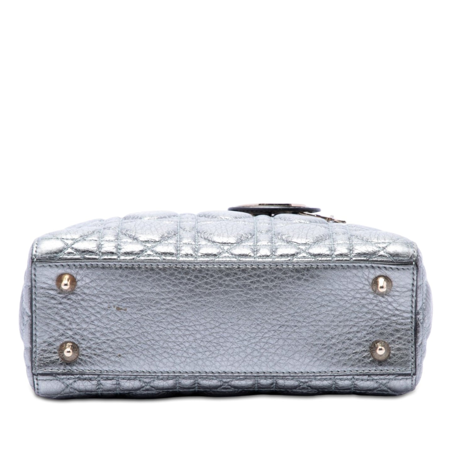Dior Small Metallic Grained Calfskin Cannage Supple Lady Dior