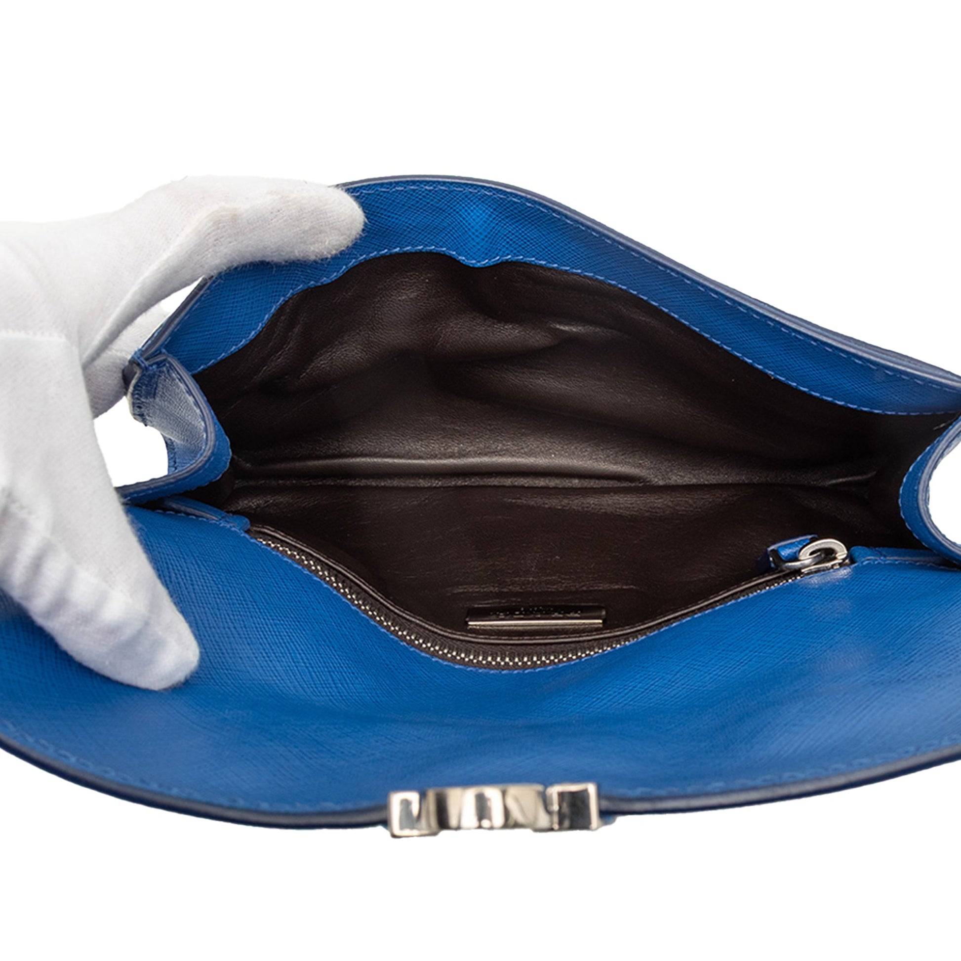 Prada Saffiano Envelope Pushlock Clutch