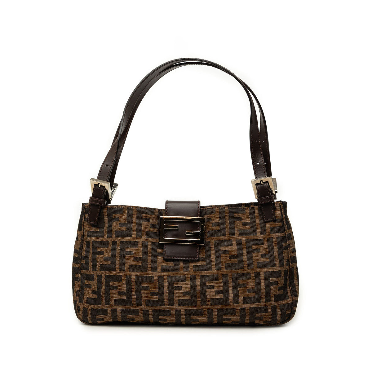 Fendi Zucca Canvas Shoulder Bag — Brown