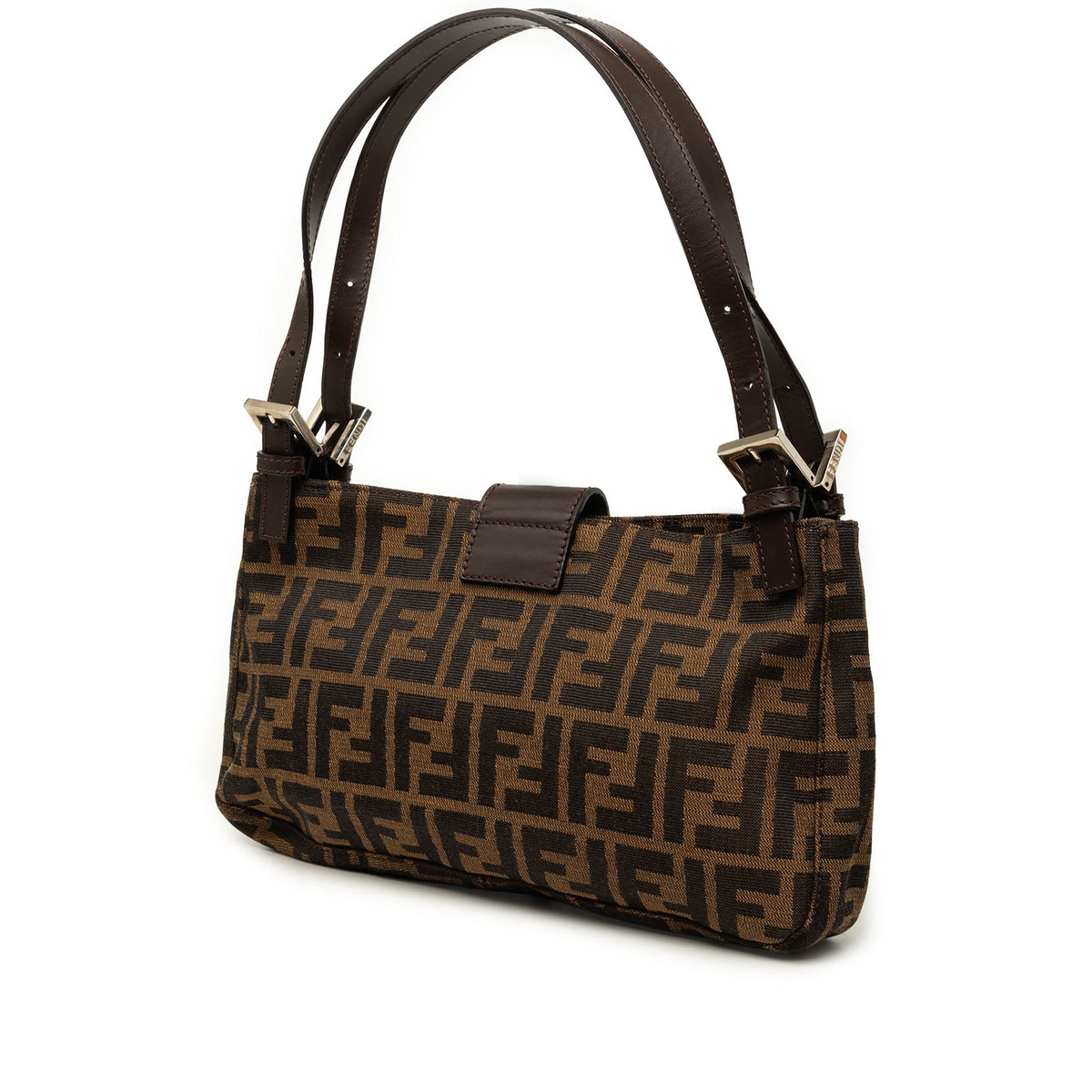 Fendi Zucca Canvas Shoulder Bag — Brown