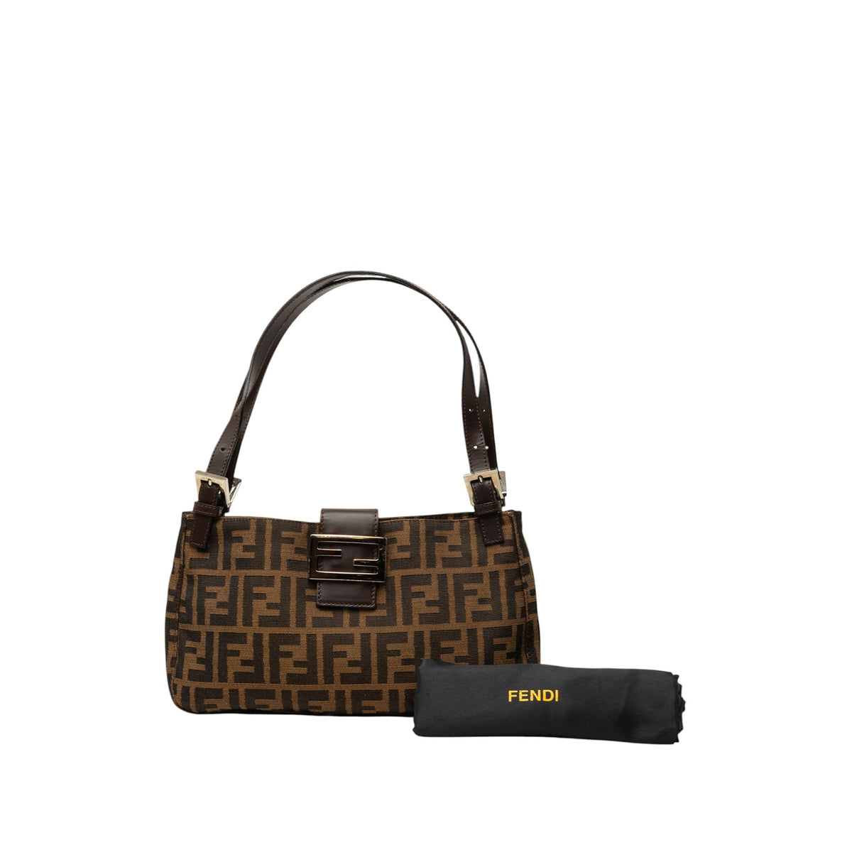 Fendi Zucca Canvas Shoulder Bag — Brown