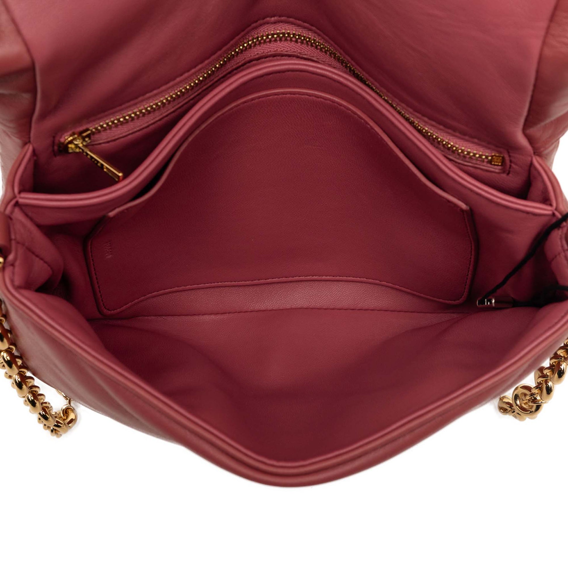 LOEWE Shiny Lambskin Goya Puffer Chain Bag