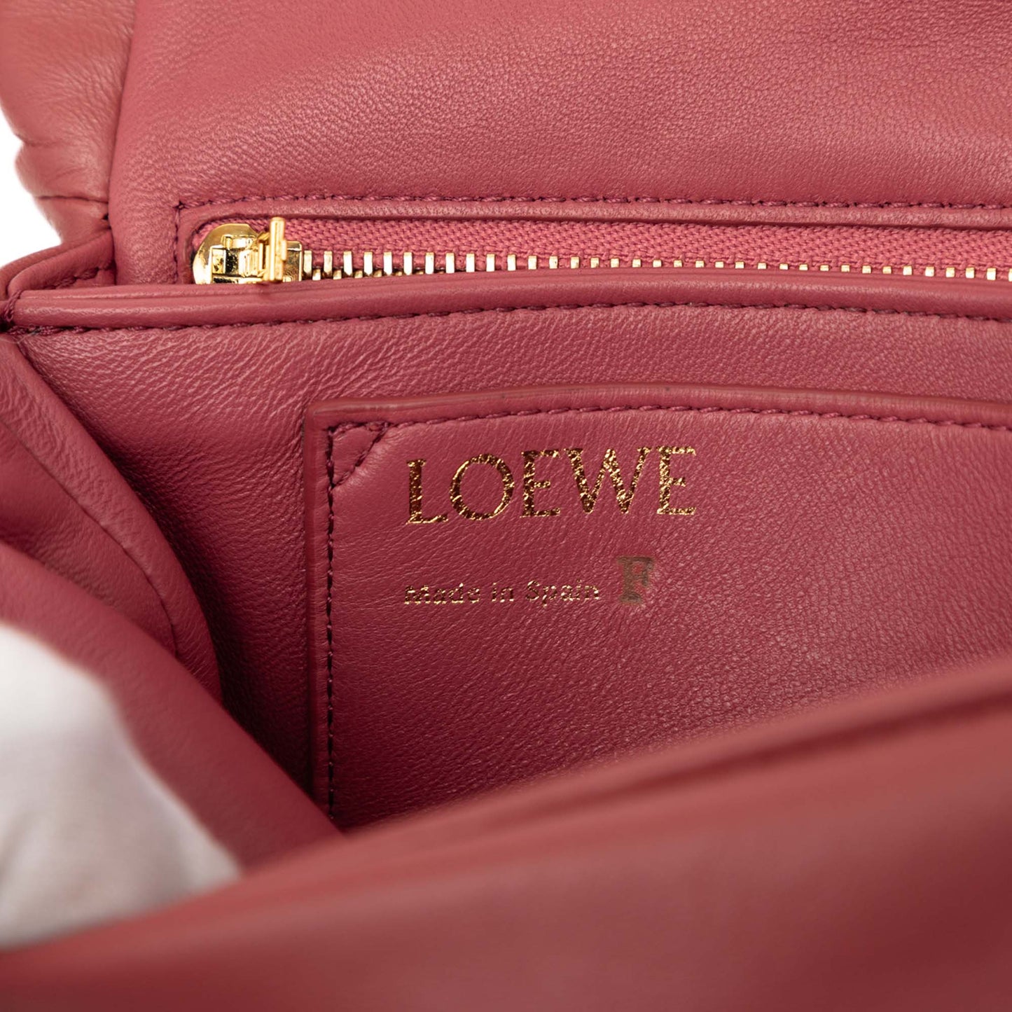 LOEWE Shiny Lambskin Goya Puffer Chain Bag