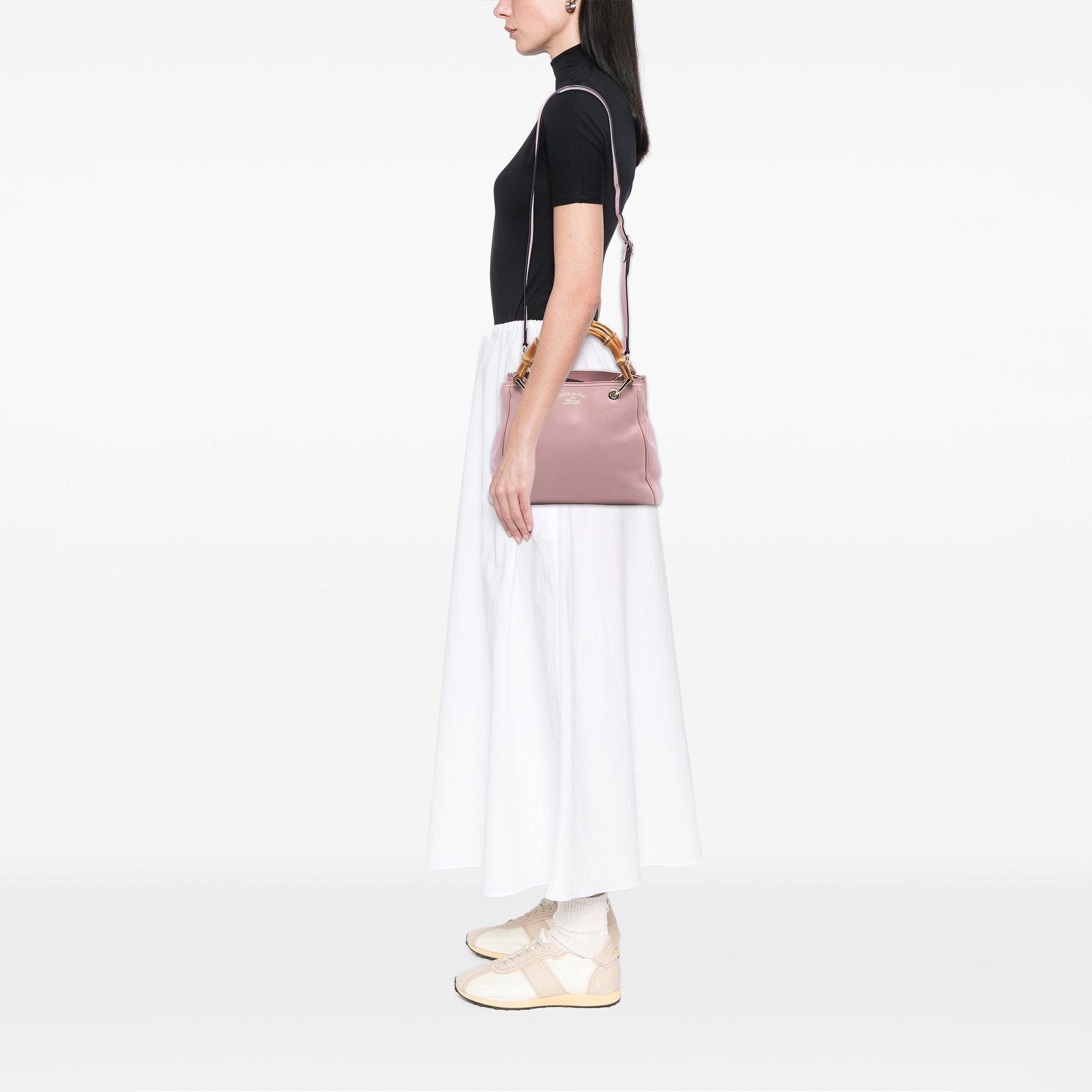 Gucci Small Calfskin Bamboo Shopper Satchel