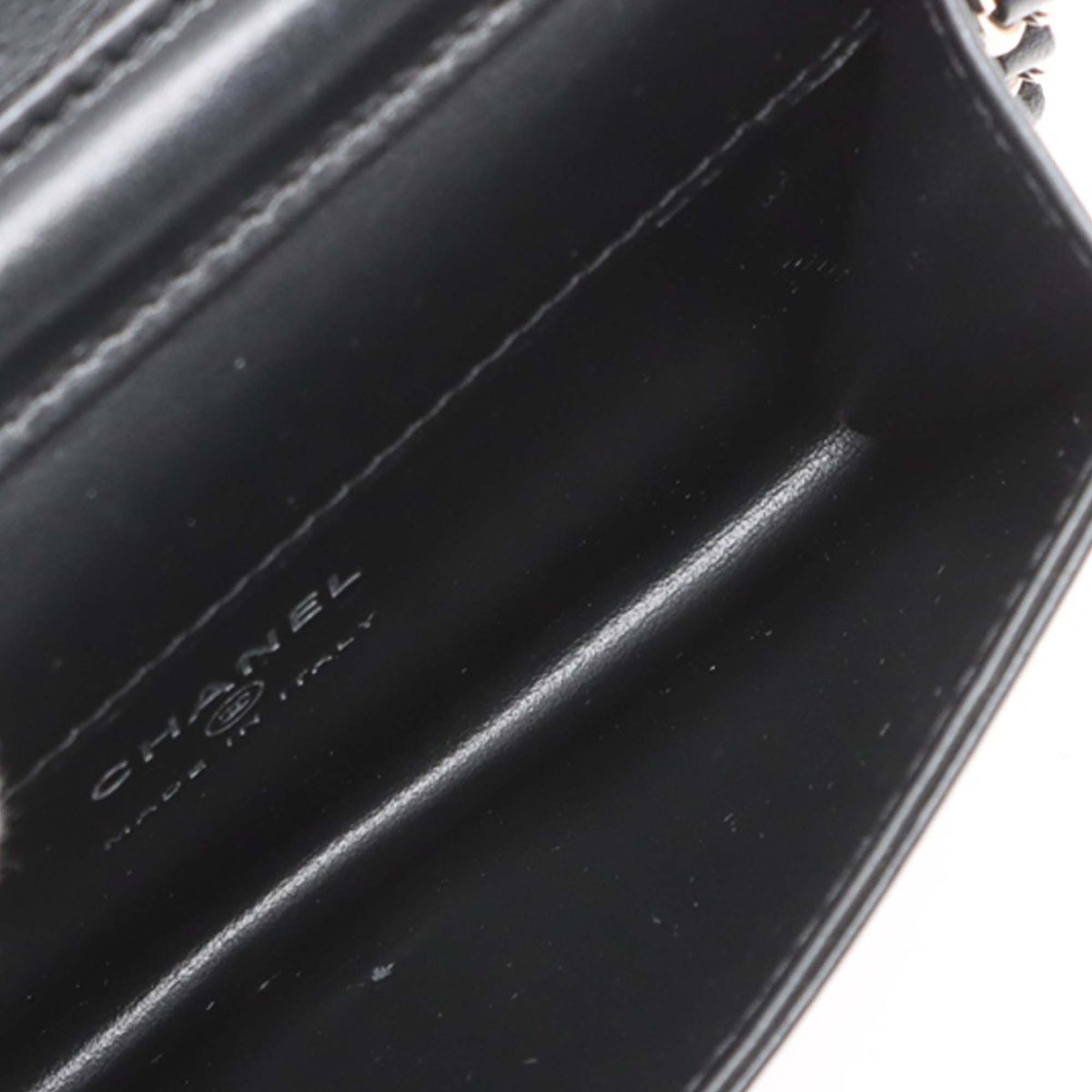 Chanel CC Lambskin Crystal Chain Flap — Black