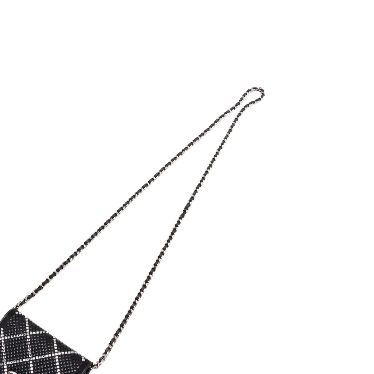Chanel CC Lambskin Crystal Chain Flap — Black