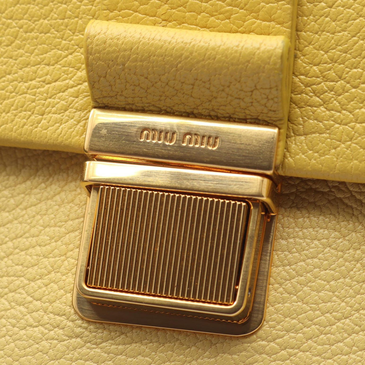 Miu Miu Goatskin Madras Crossbody — Yellow