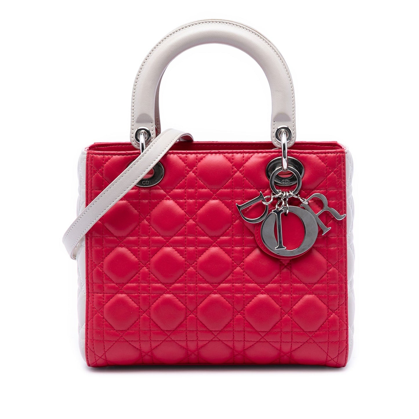 Dior Medium Bicolor Lambskin Cannage Lady Dior