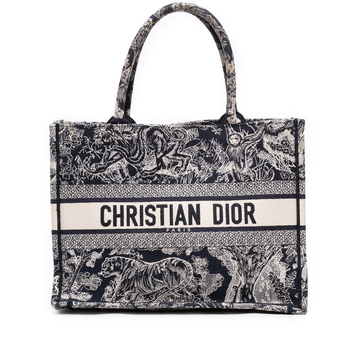 Dior Medium Canvas Embroidered Reverse Dioriviera Toile De Jouy Book Tote