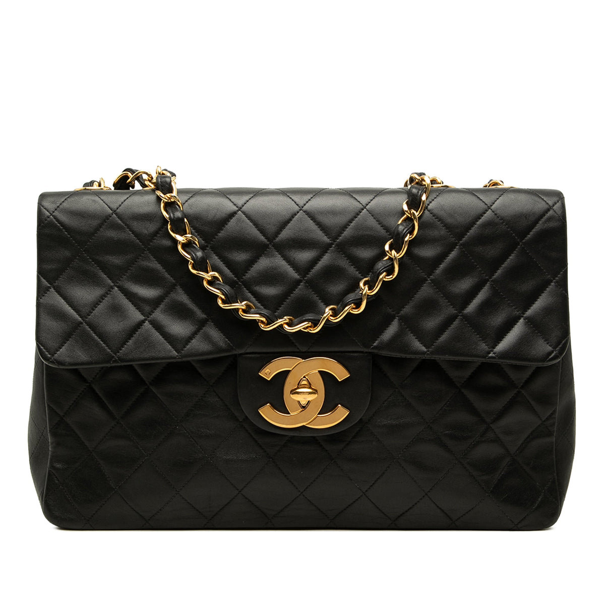 Chanel Maxi XL Classic Lambskin Single Flap — Black