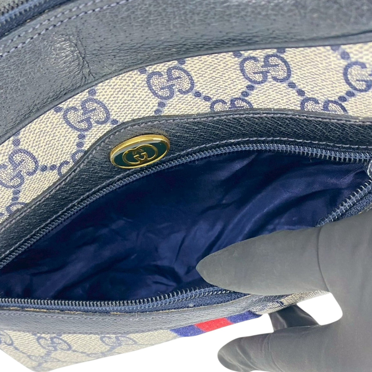 Gucci GG Supreme Interlocking G Web Crossbody