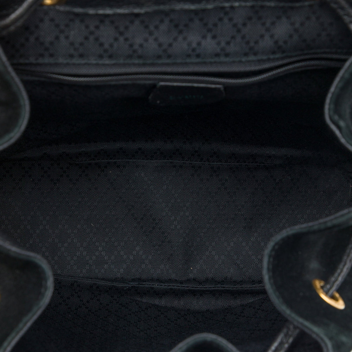 Gucci Large Suede Bamboo Drawstring Backpack — Black