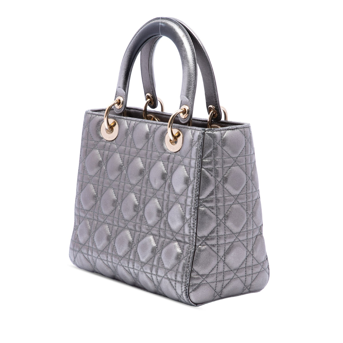 Dior Medium Metallic Lambskin Cannage Lady Dior