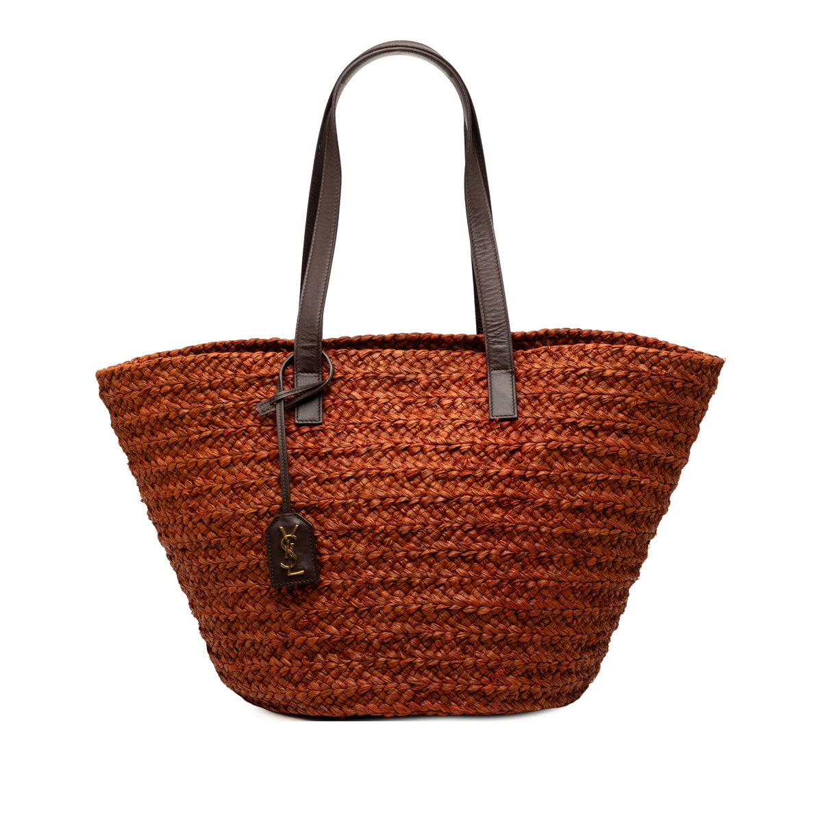 Saint Laurent Medium Raffia Panier Basket Shopper Tote