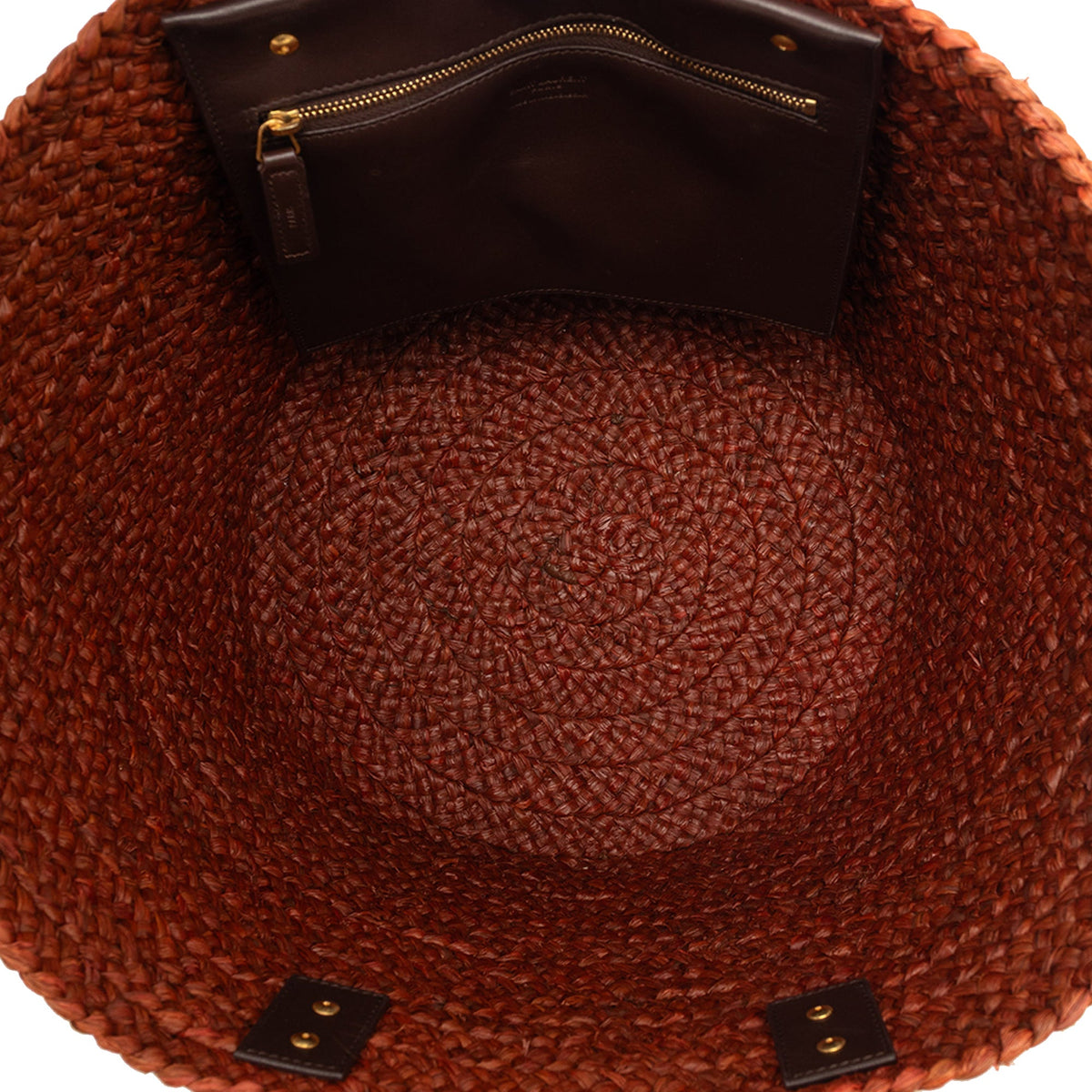 Saint Laurent Medium Raffia Panier Basket Shopper Tote