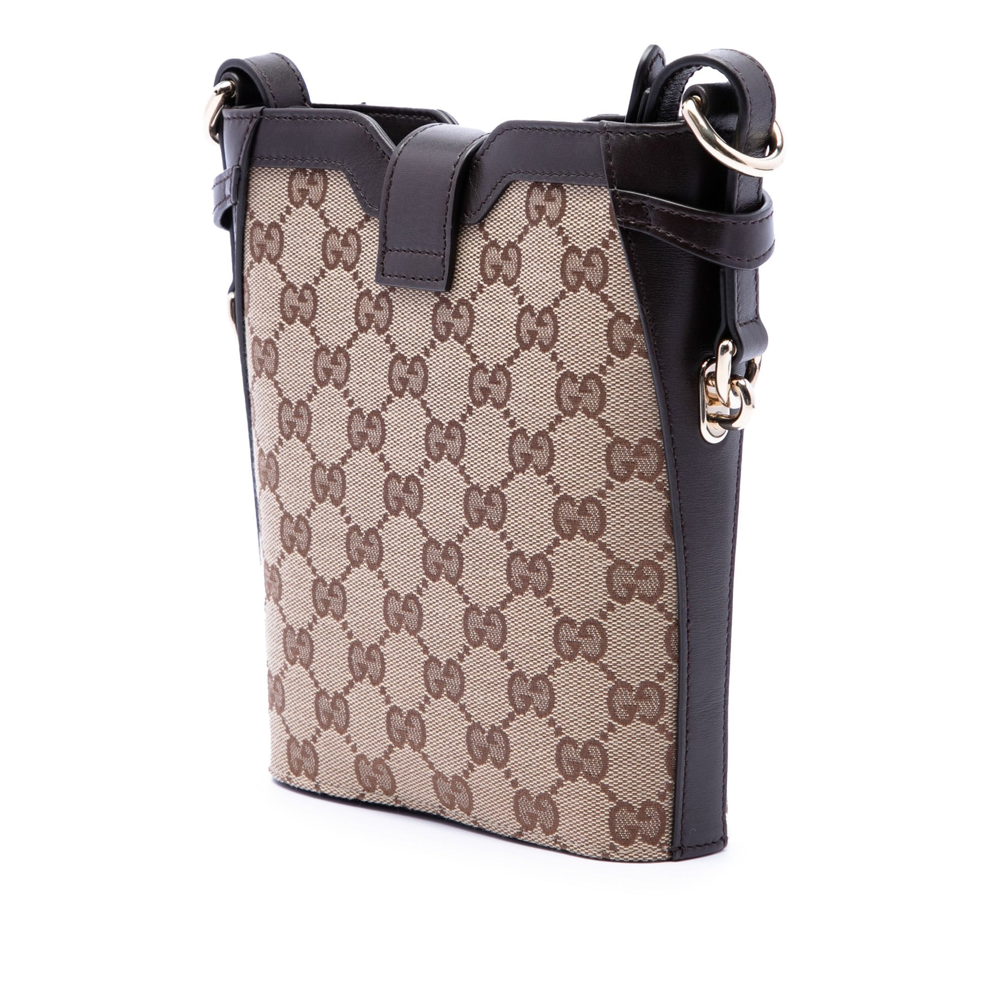 Gucci Mini GG Canvas Web Bucket Bag