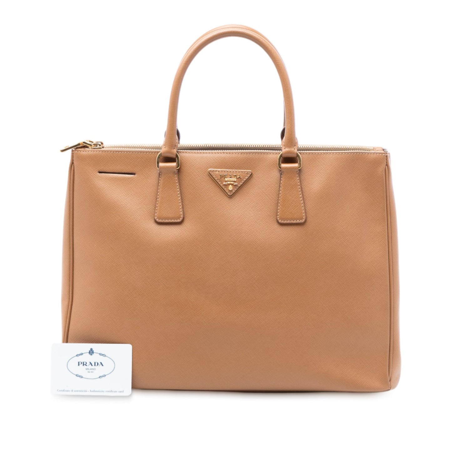 Large Saffiano Lux Galleria Double Zip Tote