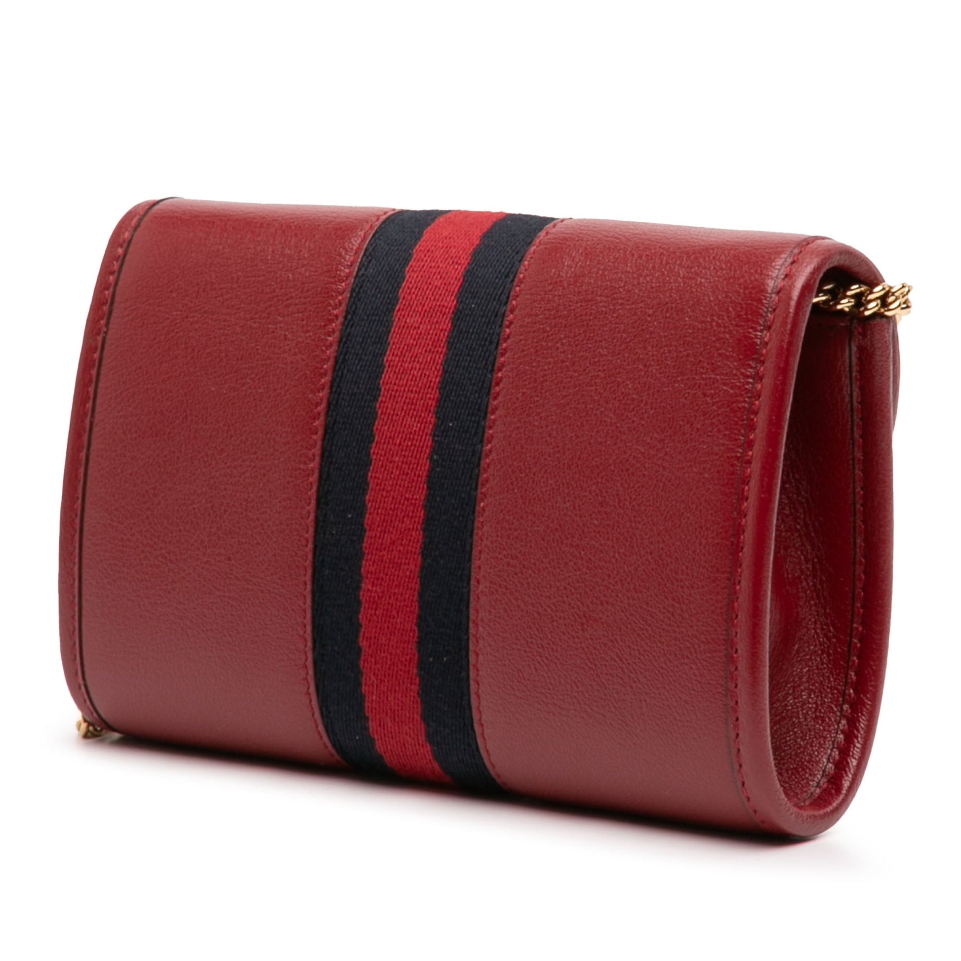 Gucci Mini Leather Rajah Web Chain Crossbody