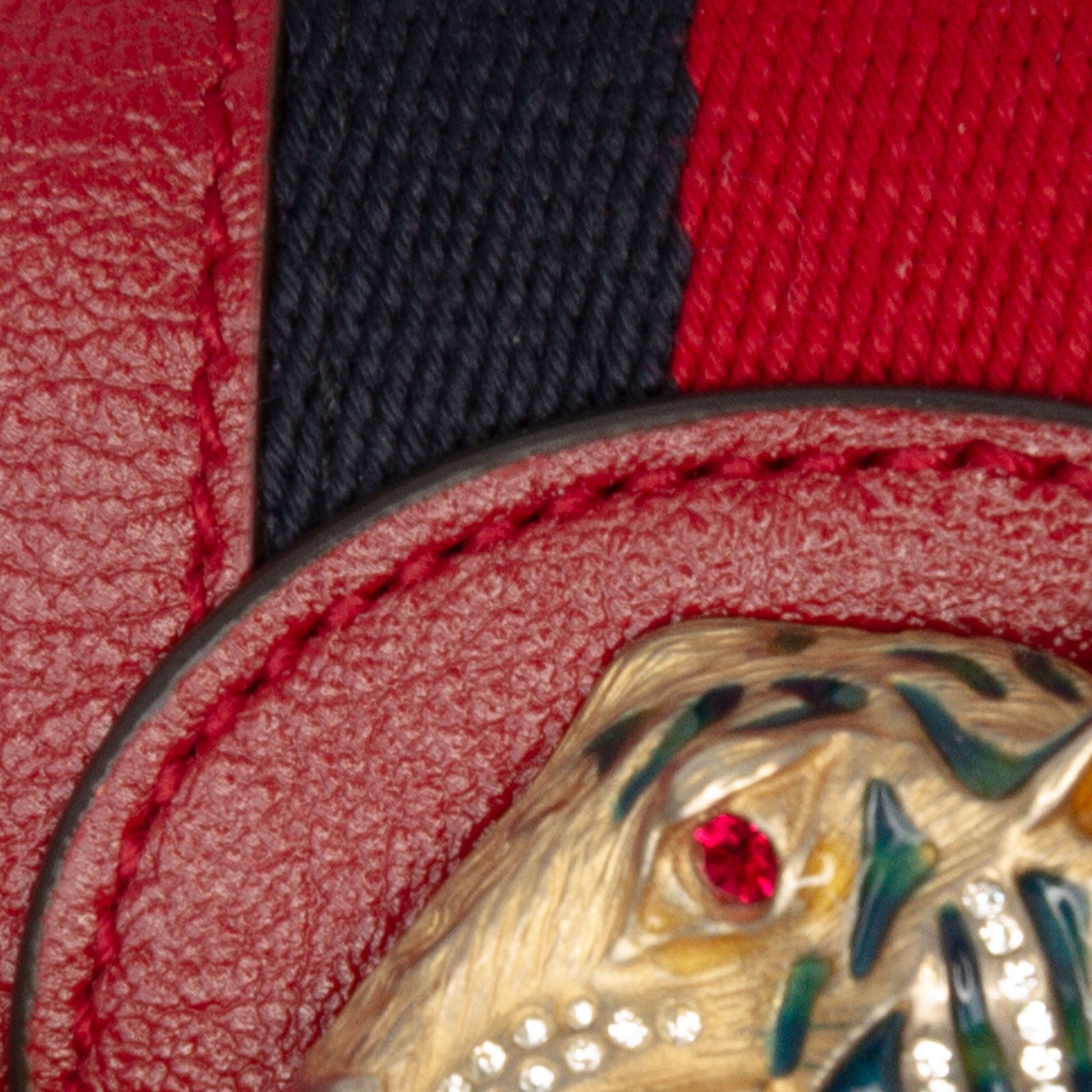 Gucci Mini Leather Rajah Web Chain Crossbody