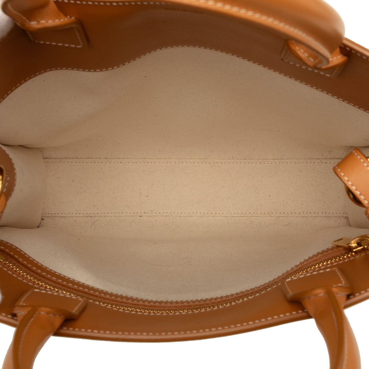 Celine Small Canvas Vertical Cabas Satchel — Brown