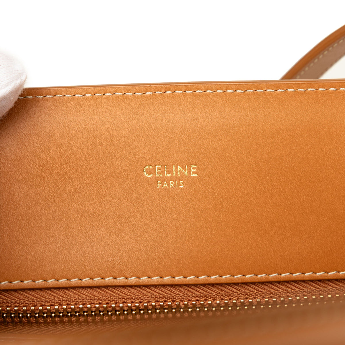 Celine Small Canvas Vertical Cabas Satchel — Brown