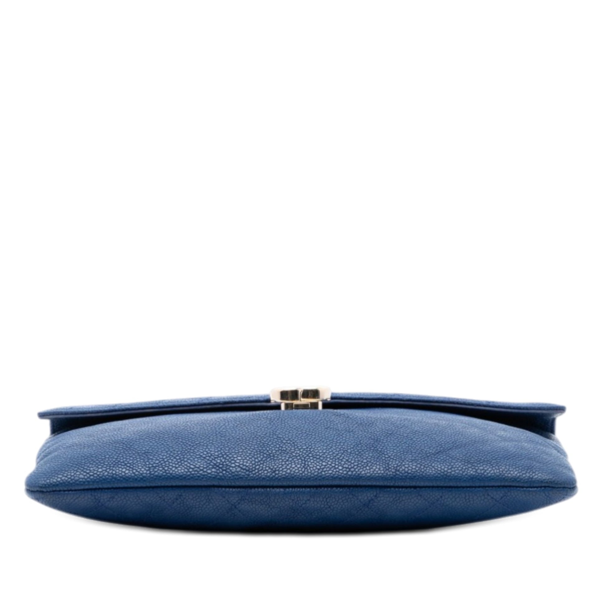 Chanel Paris Cuba Quilted Caviar Thread Around Envelope Clutch