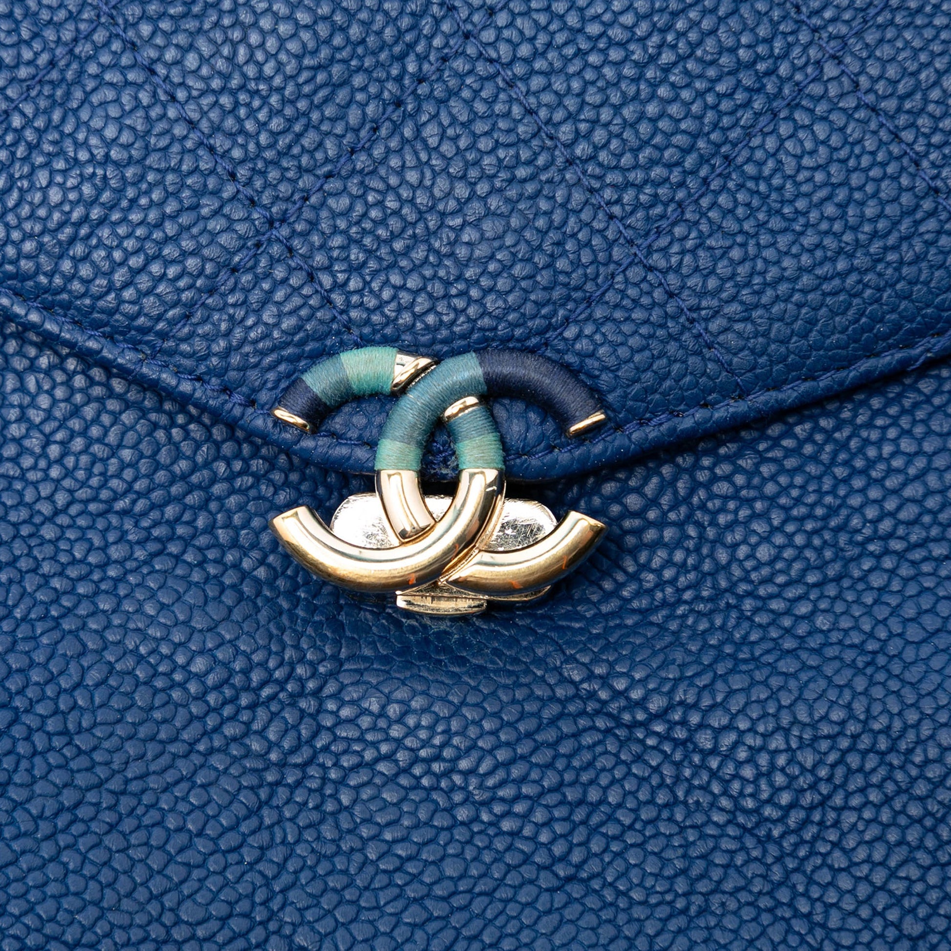 Chanel Paris Cuba Quilted Caviar Thread Around Envelope Clutch