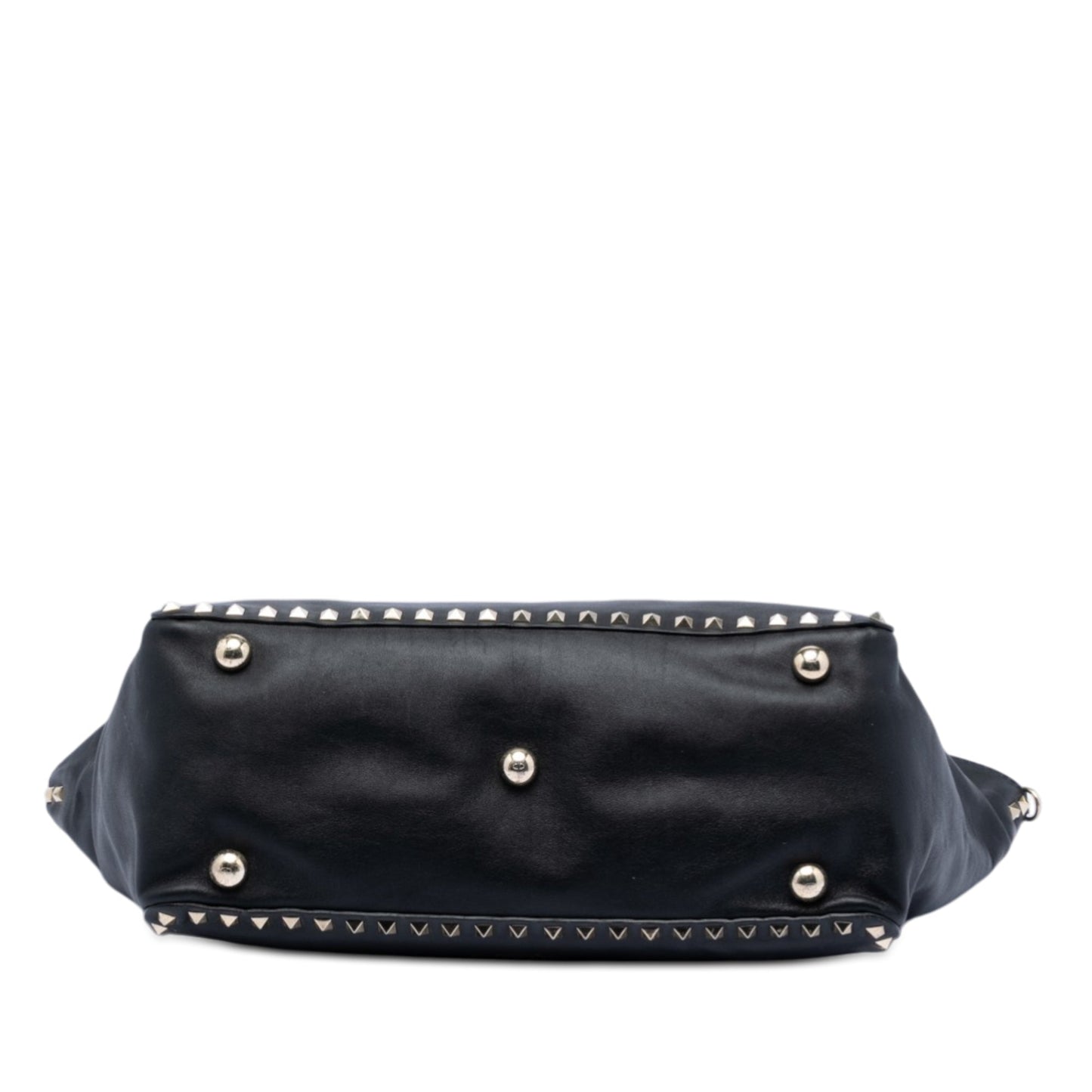 Medium Leather Rockstud Trapeze Satchel