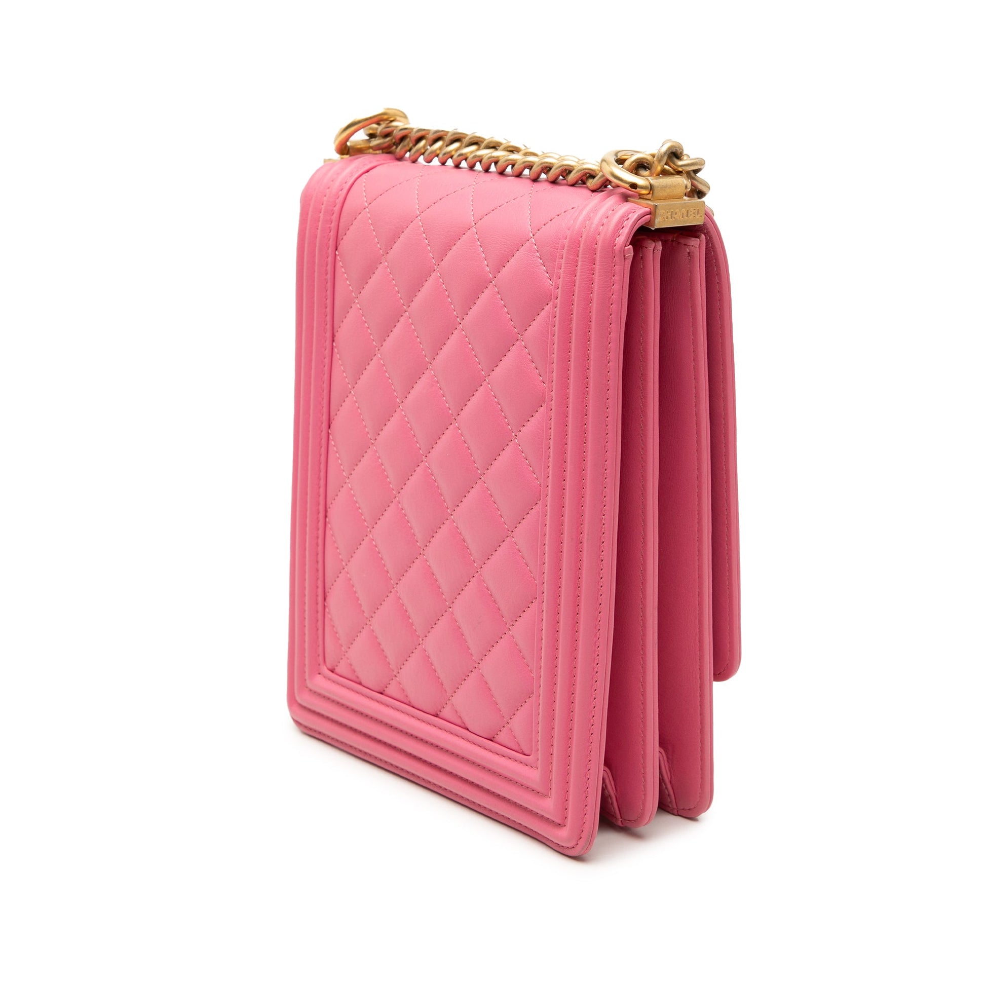 Quilted Lambskin North South Boy Flap