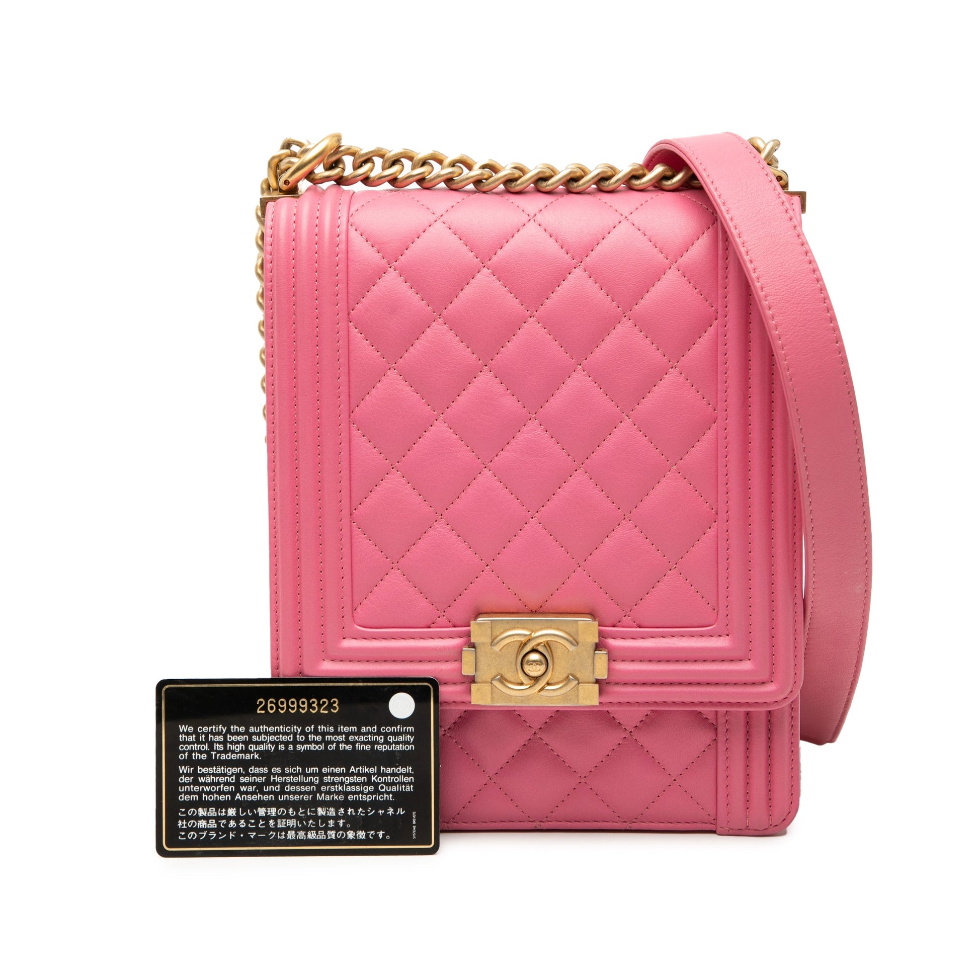 Quilted Lambskin North South Boy Flap