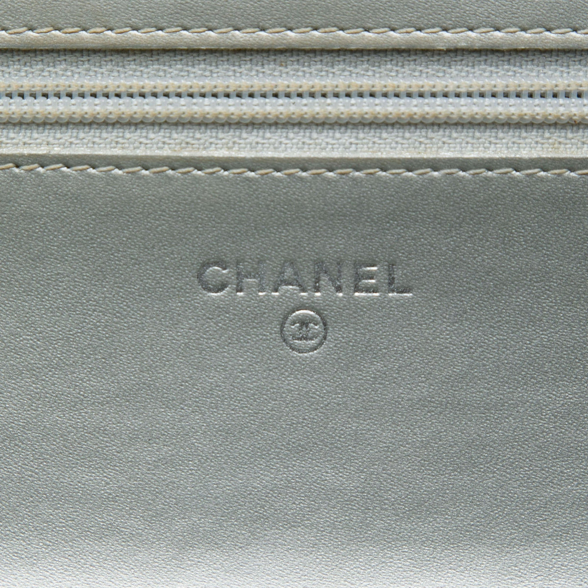 Chanel Bicolor Quilted Metallic Patent Boy Wallet on Chain — Gold