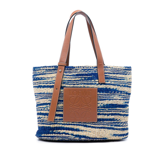 LOEWE Large Raffia Anagram Basket Tote