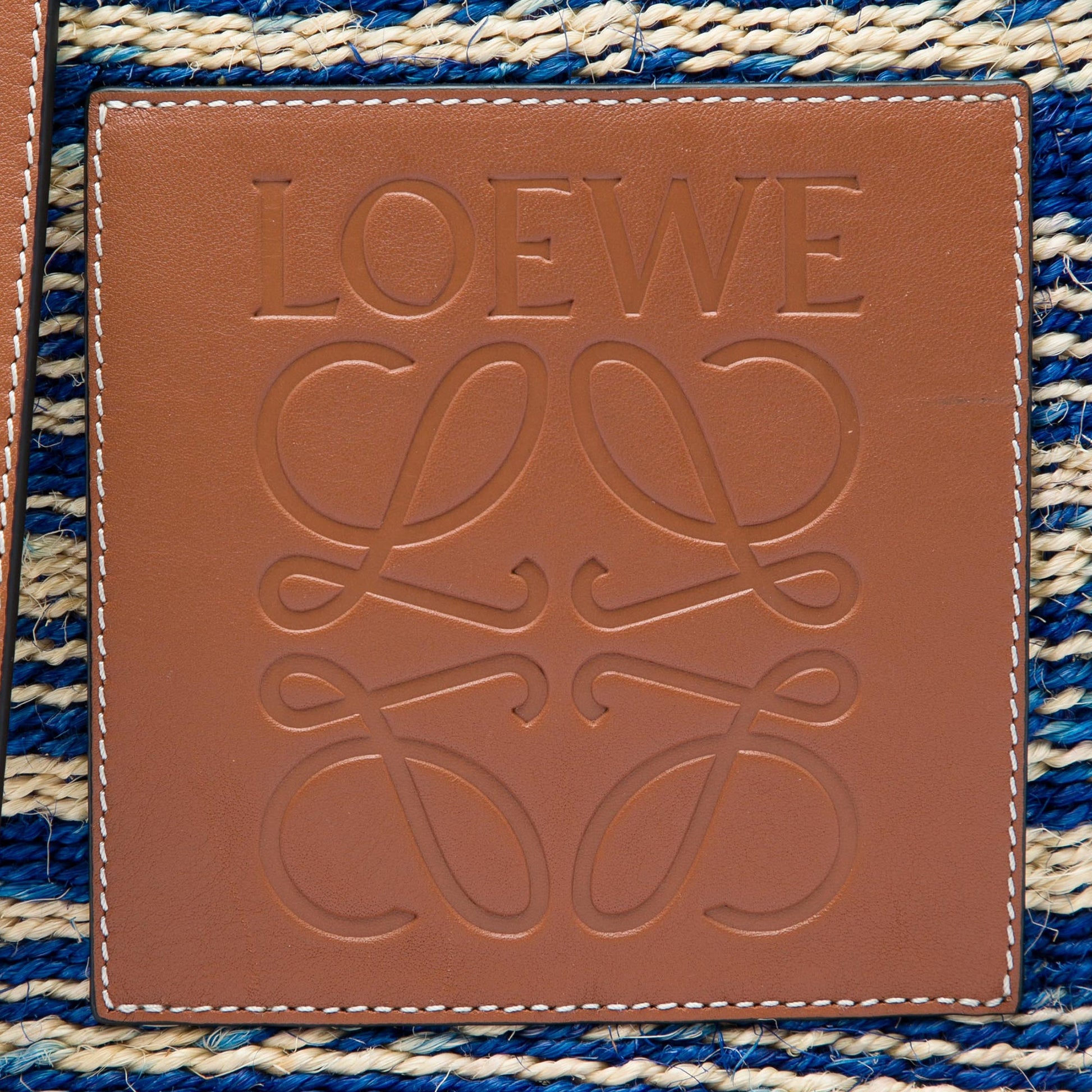 LOEWE Large Raffia Anagram Basket Tote