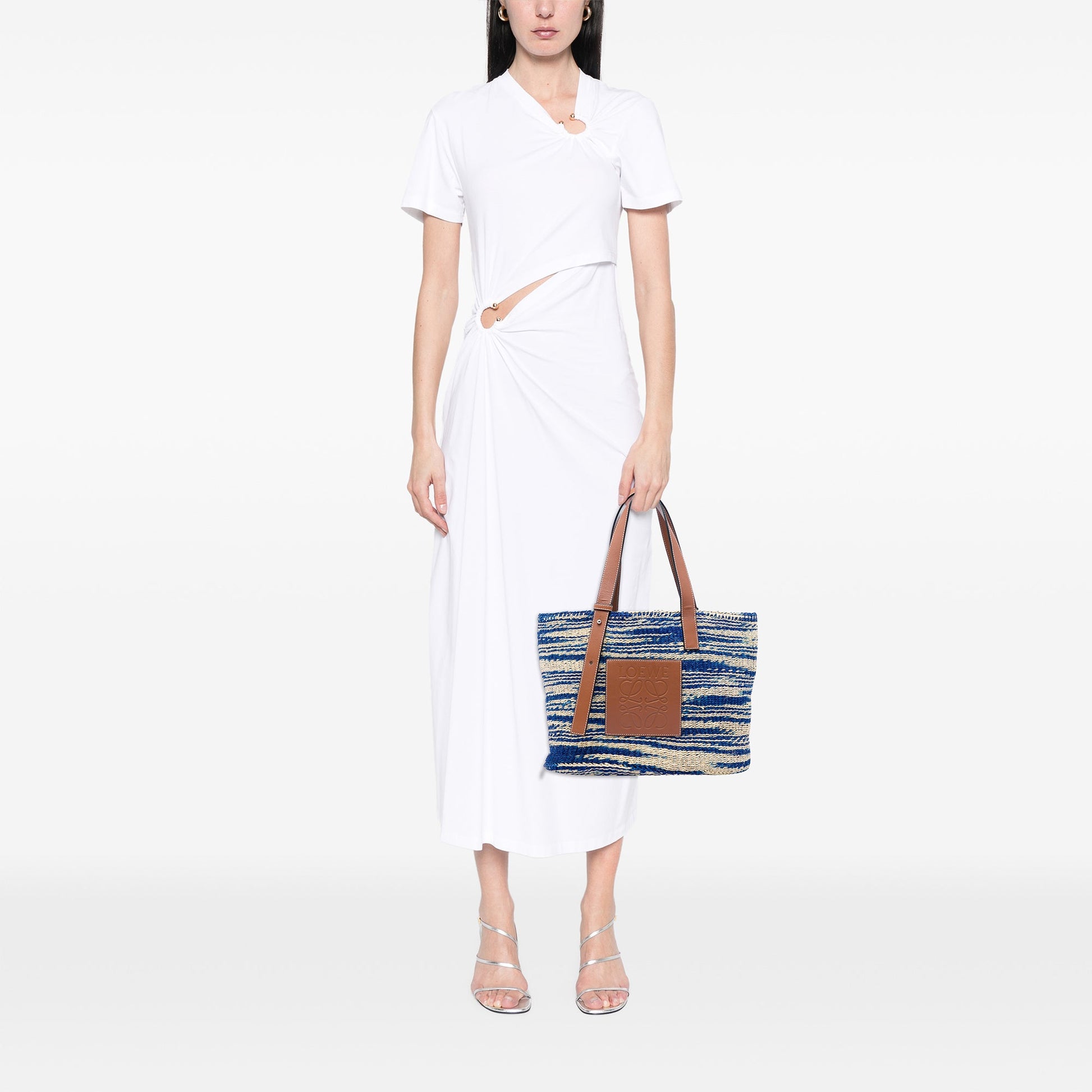 LOEWE Large Raffia Anagram Basket Tote